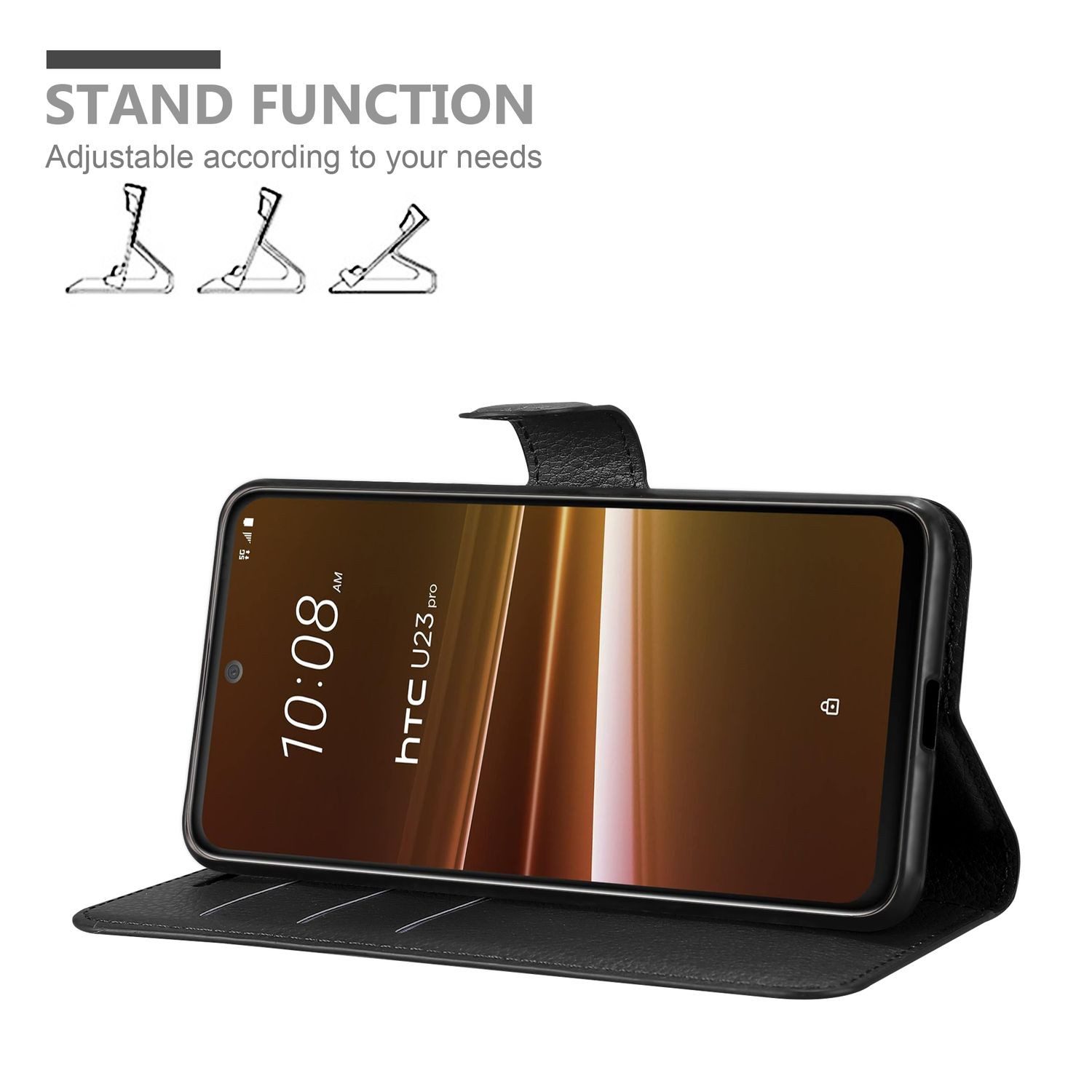 Cadorabo Handyhülle für HTC U23 PRO Hülle HTC U23 PRO, Hülle Schutzhülle mit Standfunktion, Kartenfach und Magnetverschluss