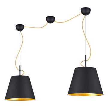etc-shop LED Pendelleuchte, Leuchtmittel inklusive, Warmweiß, Pendel Decken Leuchte schwarz-gold Design Hänge Lampe