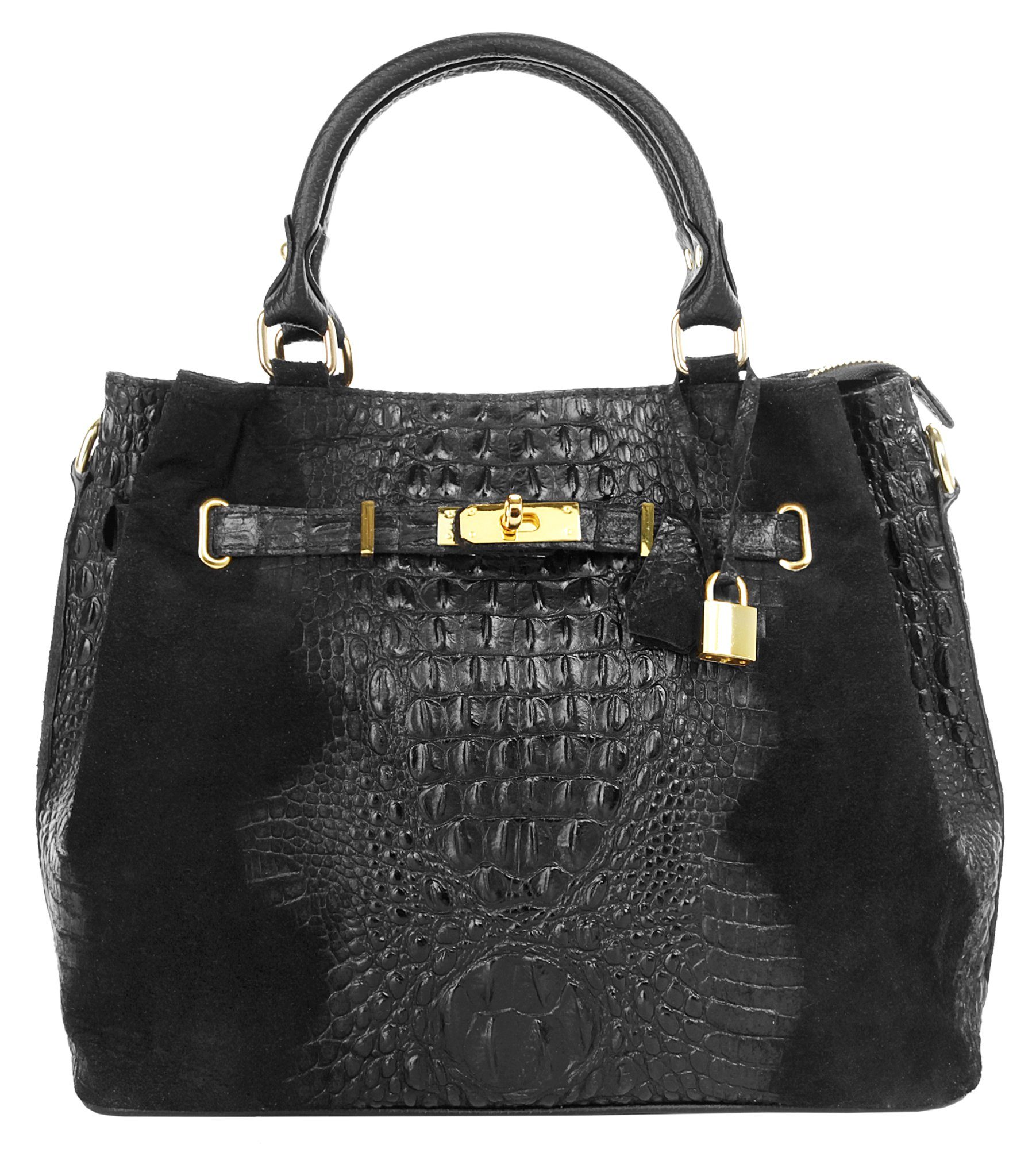 Cluty Henkeltasche, echt Leder, Made in Italy