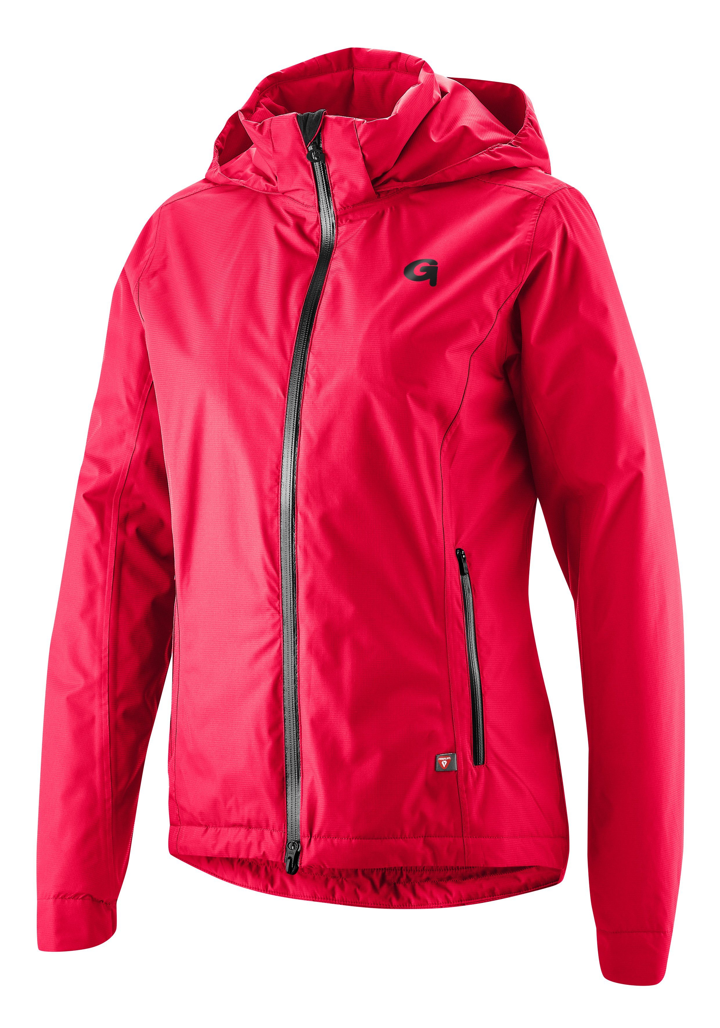 Sura Therm Radjacke wasserdicht, Fahrradjacke und Regenjacke mit wind- neonpink Damen Kapuze Gonso