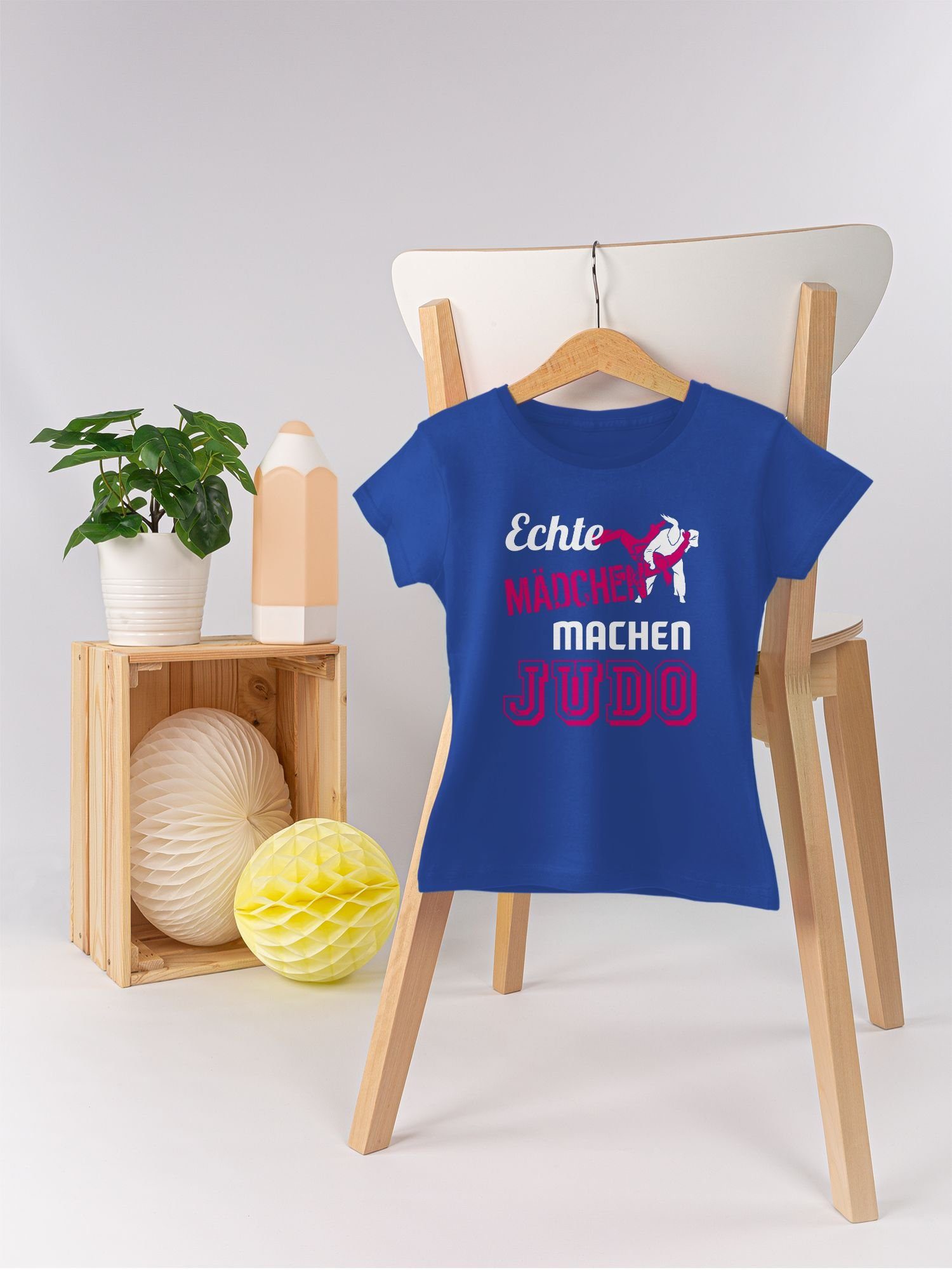 Shirtracer T-Shirt Echte Mädchen machen Kinder 3 Judo Sport Kleidung Royalblau