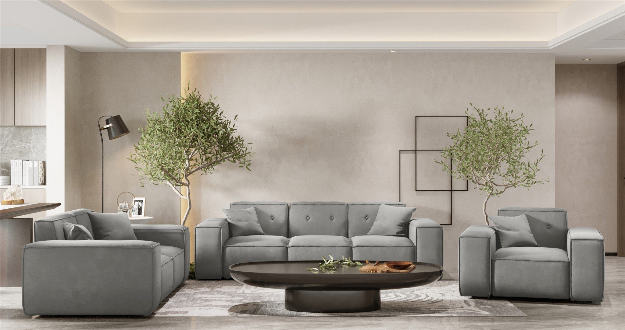 Fun Möbel Sofa Designersofa CESINA 3-Sitzer günstig online kaufen