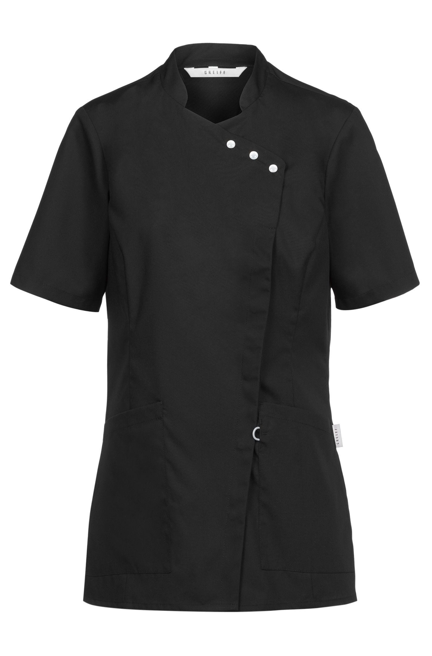GREIFF Schlupfbluse Greiff CARE Damen Kasack Kurzarm Regular-Fit TENCEL Schwarz