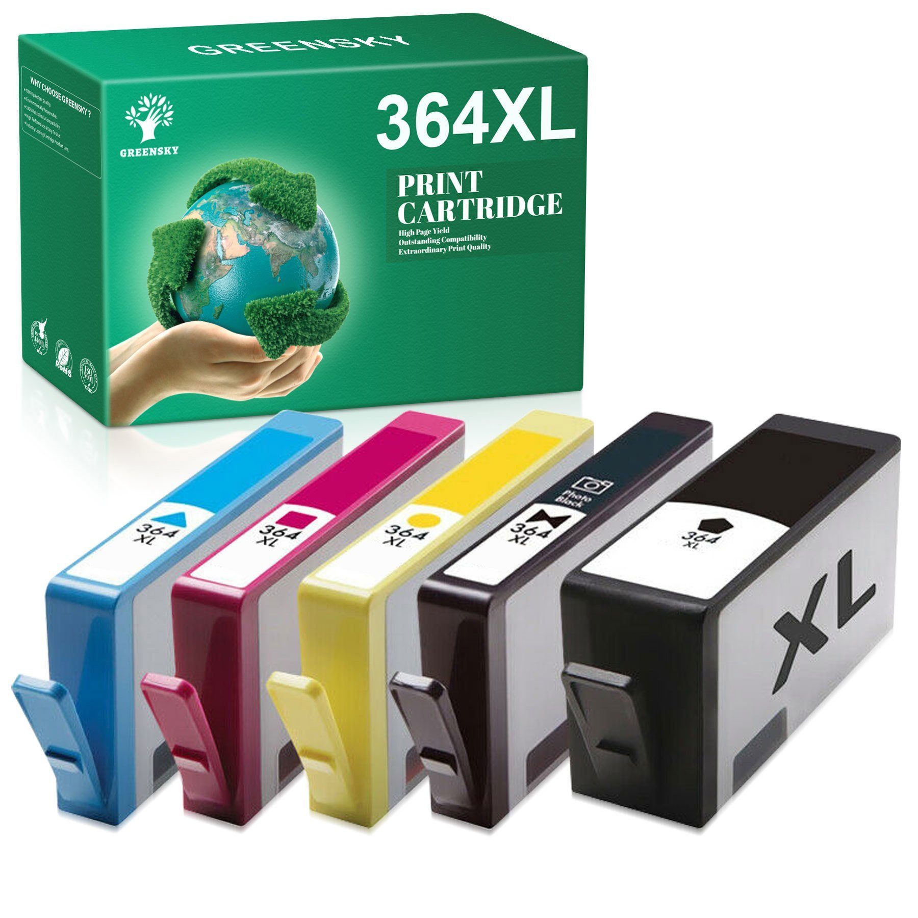 Greensky für HP 364XL 364 XL Officejet 4620 4622 DeskJet 3070a Tintenpatrone (5-tlg)
