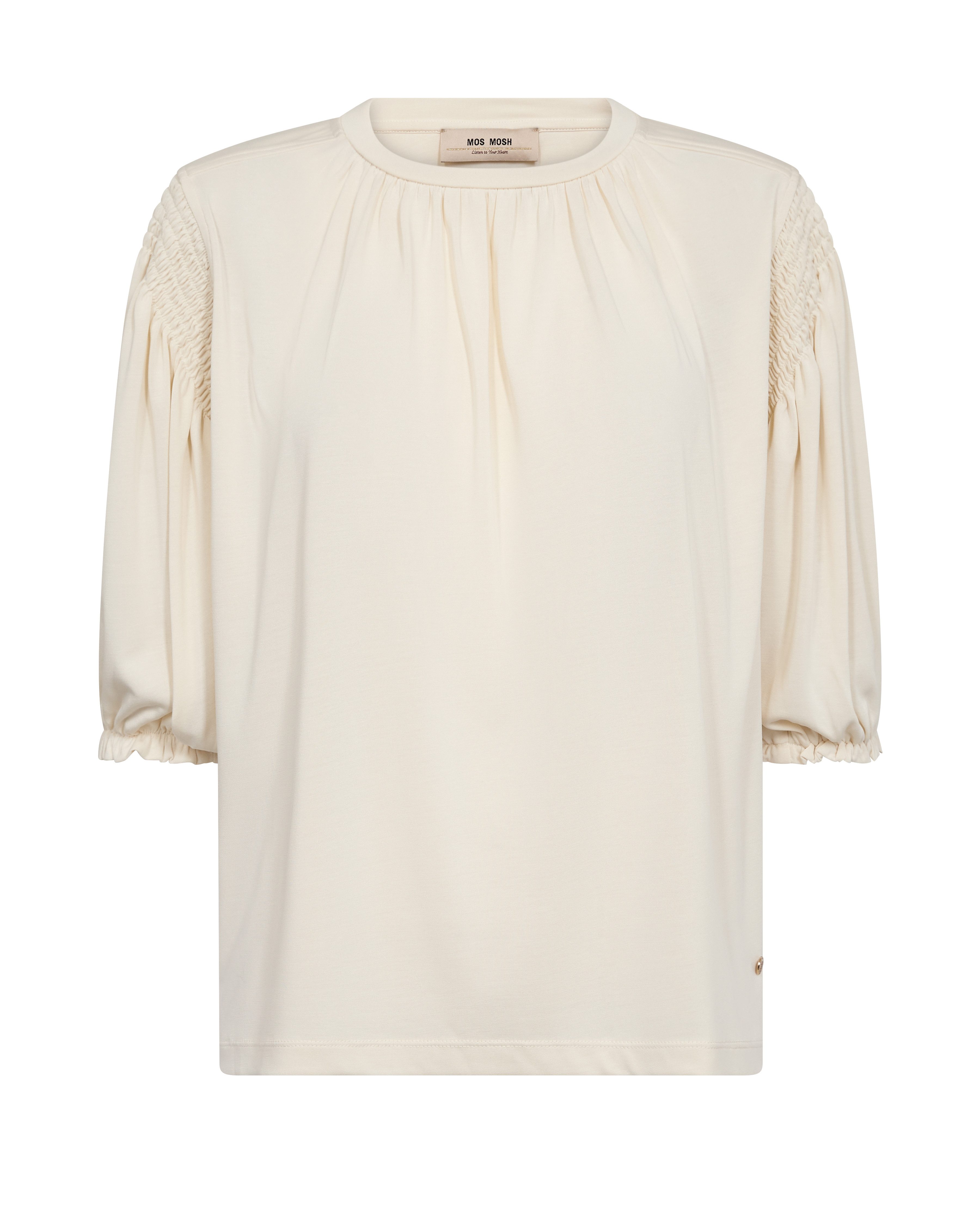 Mos Mosh T-Shirt MMJewi 3/4 Sleeve O-neck Tee