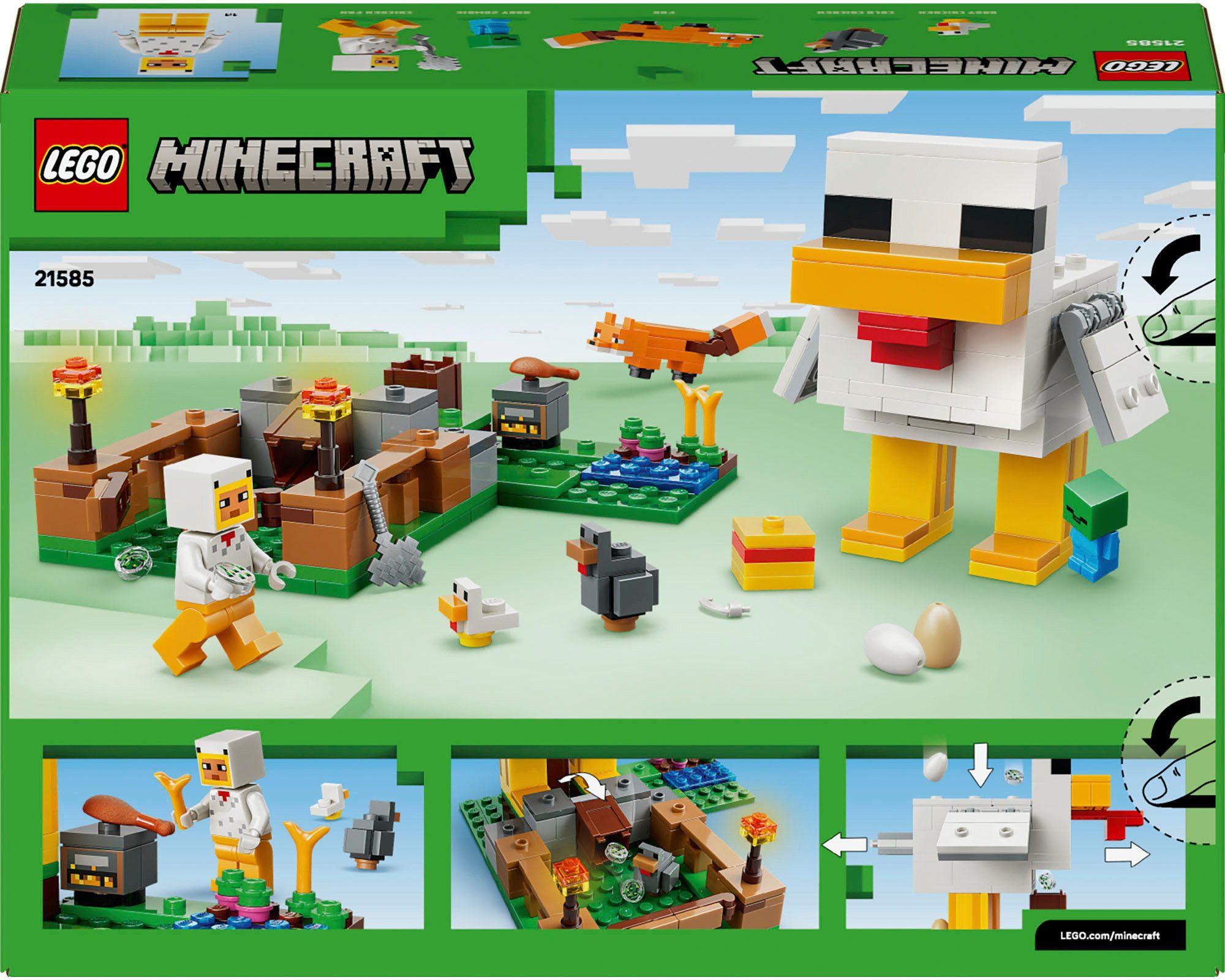 LEGO® Hühnerfarm (21585), LEGO Minecraft Konstruktionsspielsteine, (233 St), Made in Europe