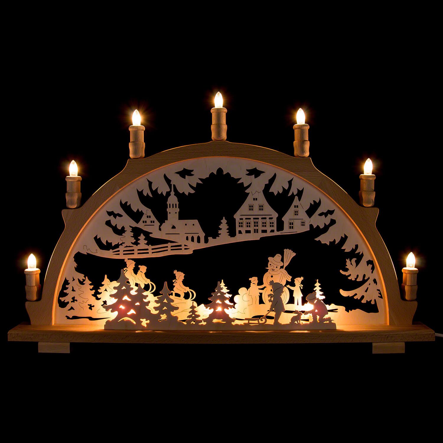 Schwibbogen Schwibbogen Winterkinder (66x41cm) von Kunstgewerbe Lenk & Sohn