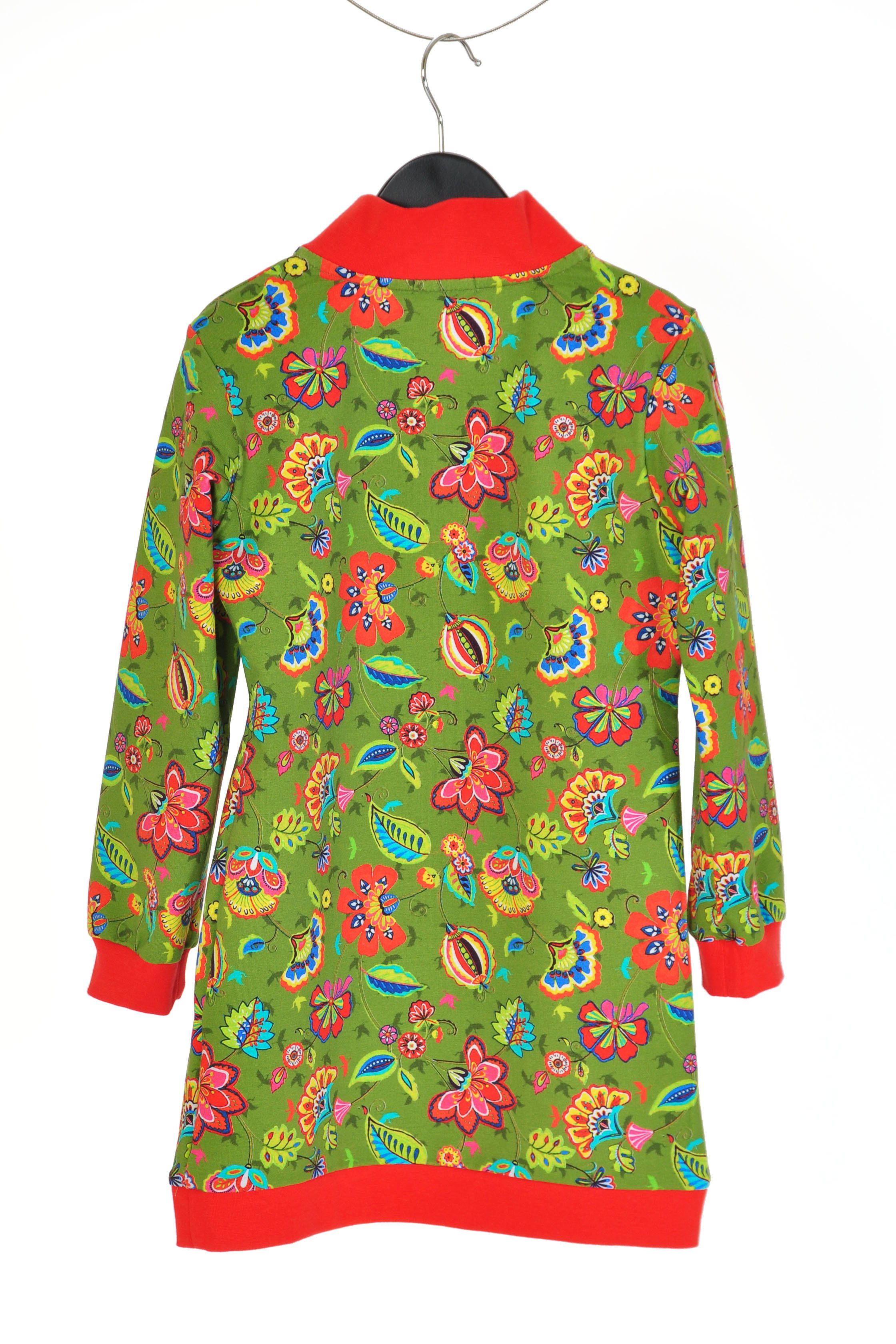 coolismo Sweatkleid oliv Blumen coole mit Sweatshirt Produktion europäische für Mädchen Kleid Motivdruck