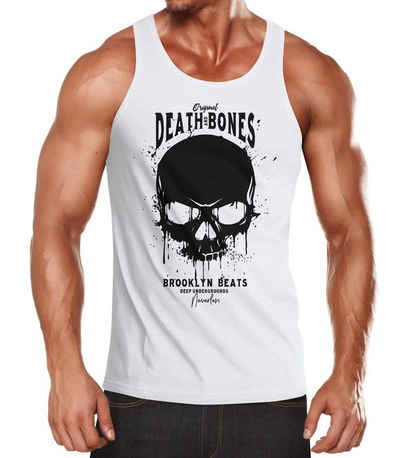 Neverless Tanktop »Herren Tank-Top Skull Death and Bones Totenkopf Club Outfit Muskelshirt Muscle Shirt Neverless®« mit Print
