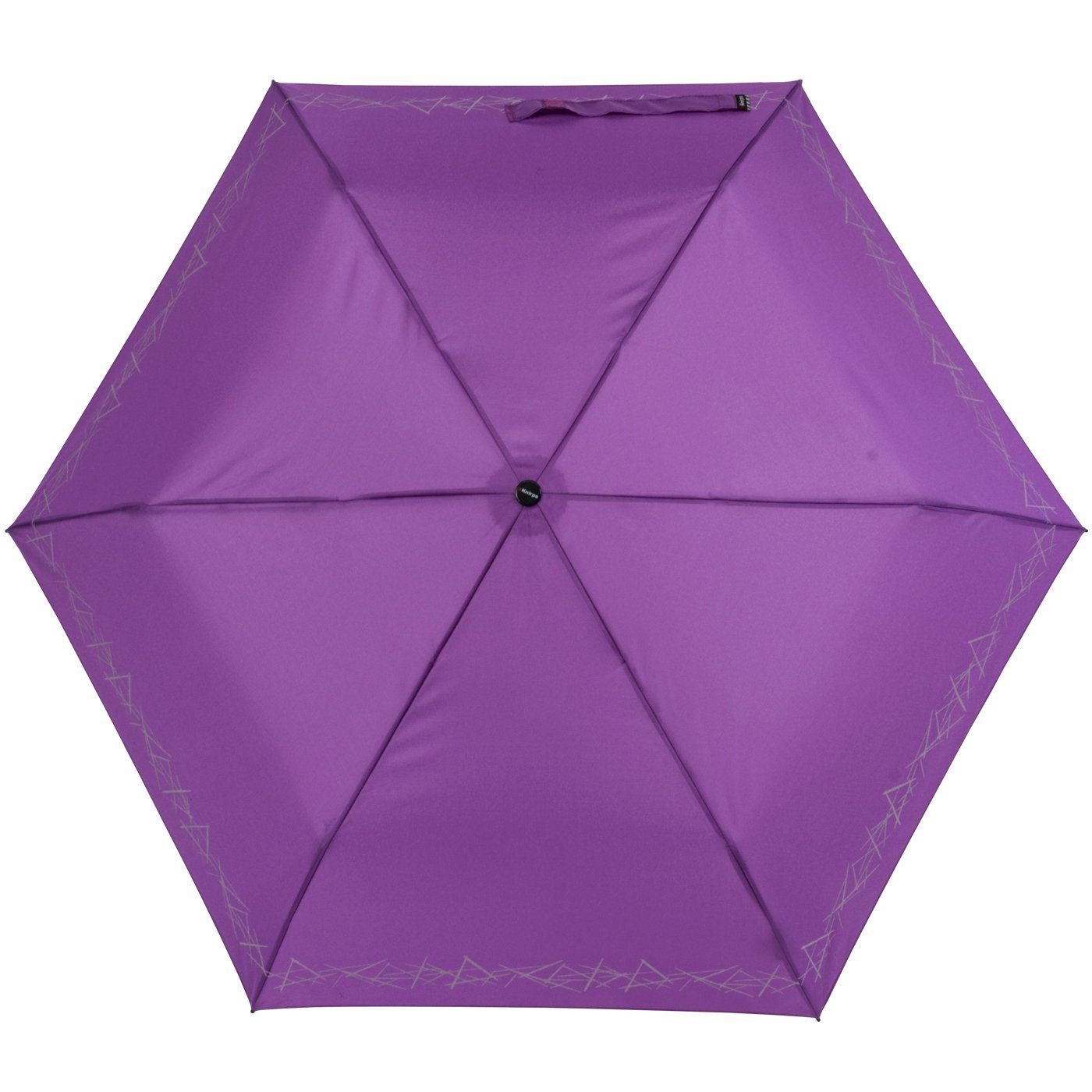 Knirps® Taschenregenschirm Kinderschirm 4Kids reflective mit Reflexborte, Sicherheit auf dem Schulweg, leicht, uni, lila – Bild 5 von 5