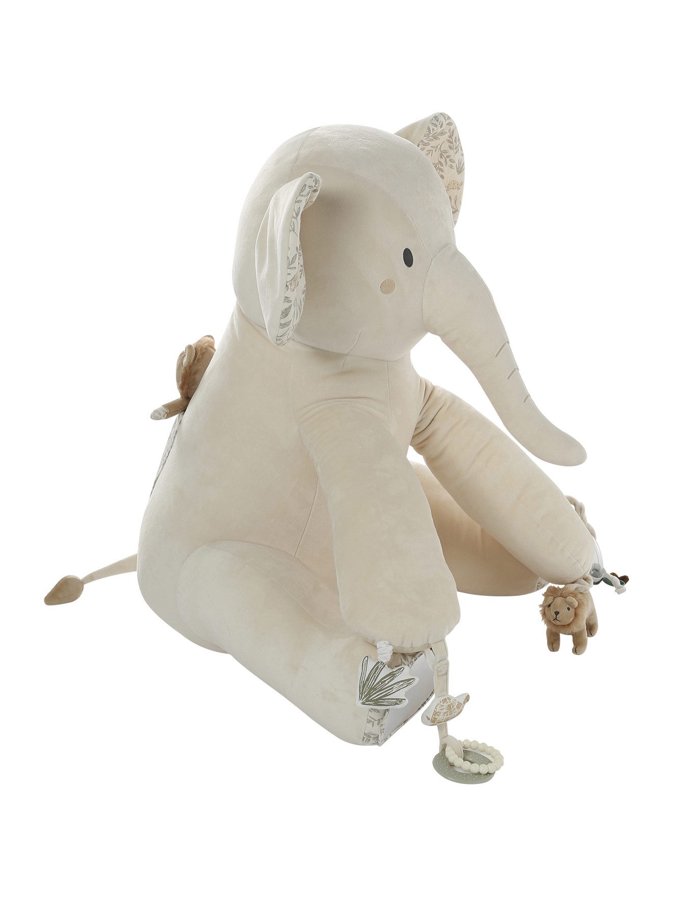 vertbaudet Schmusetuch Großer Activity-Elefant aus Plüsch BABYLON