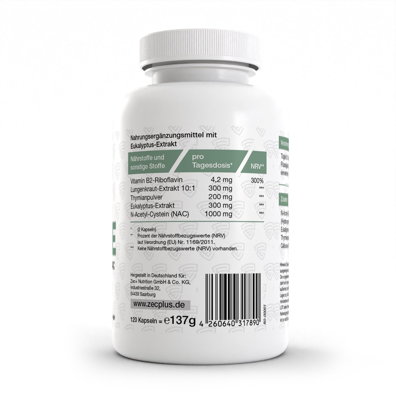 Zec+ Nutrition PROTECT LUNGE, 120 Kapseln Kapsel