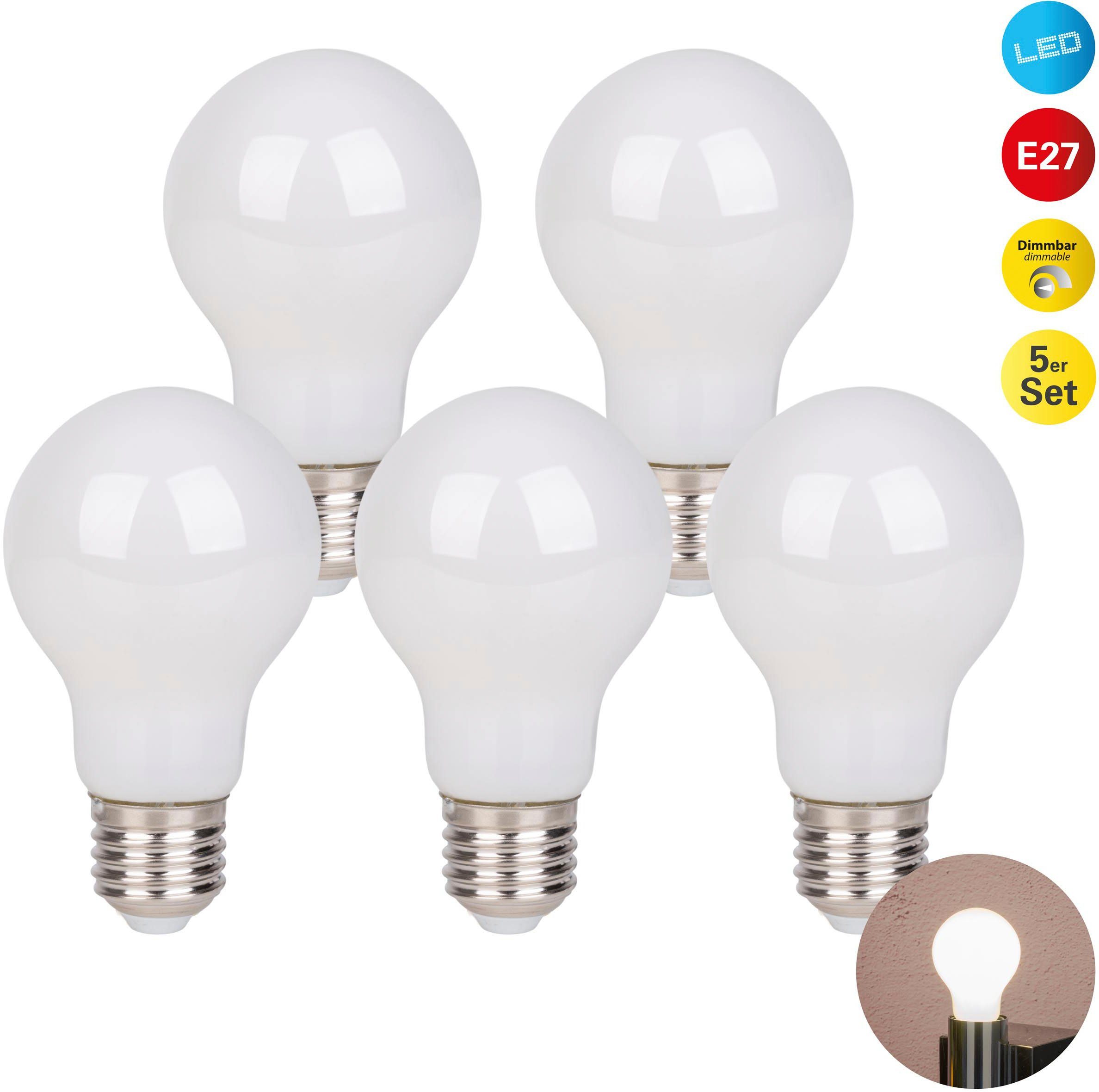 näve LED-Leuchtmittel Daffy, E27, 5 St., Warmweiß, 5er Set