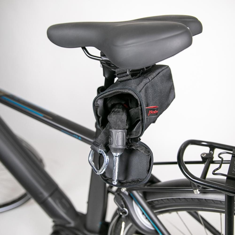 Haberland Satteltasche Haberland Tasche für Schlosskette unter Sattel schwarz - sichere, plat