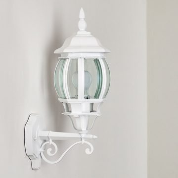 hofstein Außen-Wandleuchte »Meyen« Außenwandlampe, Aluguss in Weiß m. Kunststoff-Scheiben, ohne Leuchtmittel, m. E27, Außenleuchte aufwärts