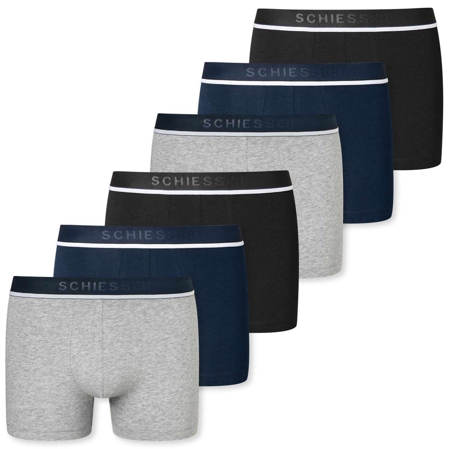 Schiesser Boxershorts Organic Cotton (3-St) mit Webgummibund, im 6er Pack günstig online kaufen