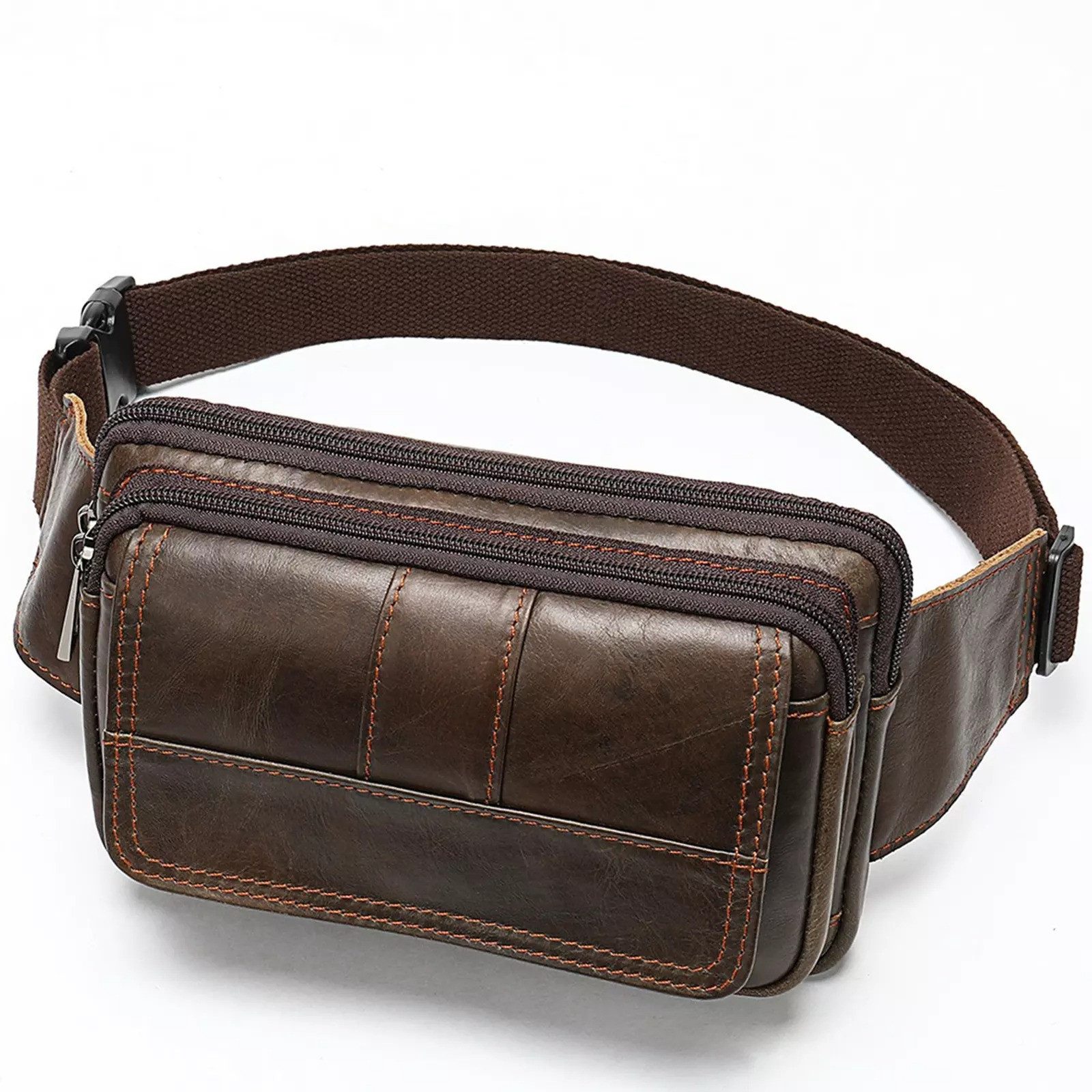 YUBRO-STUDIO Bauchtasche Herren Echtleder Bauchtasche Mehrere günstig online kaufen