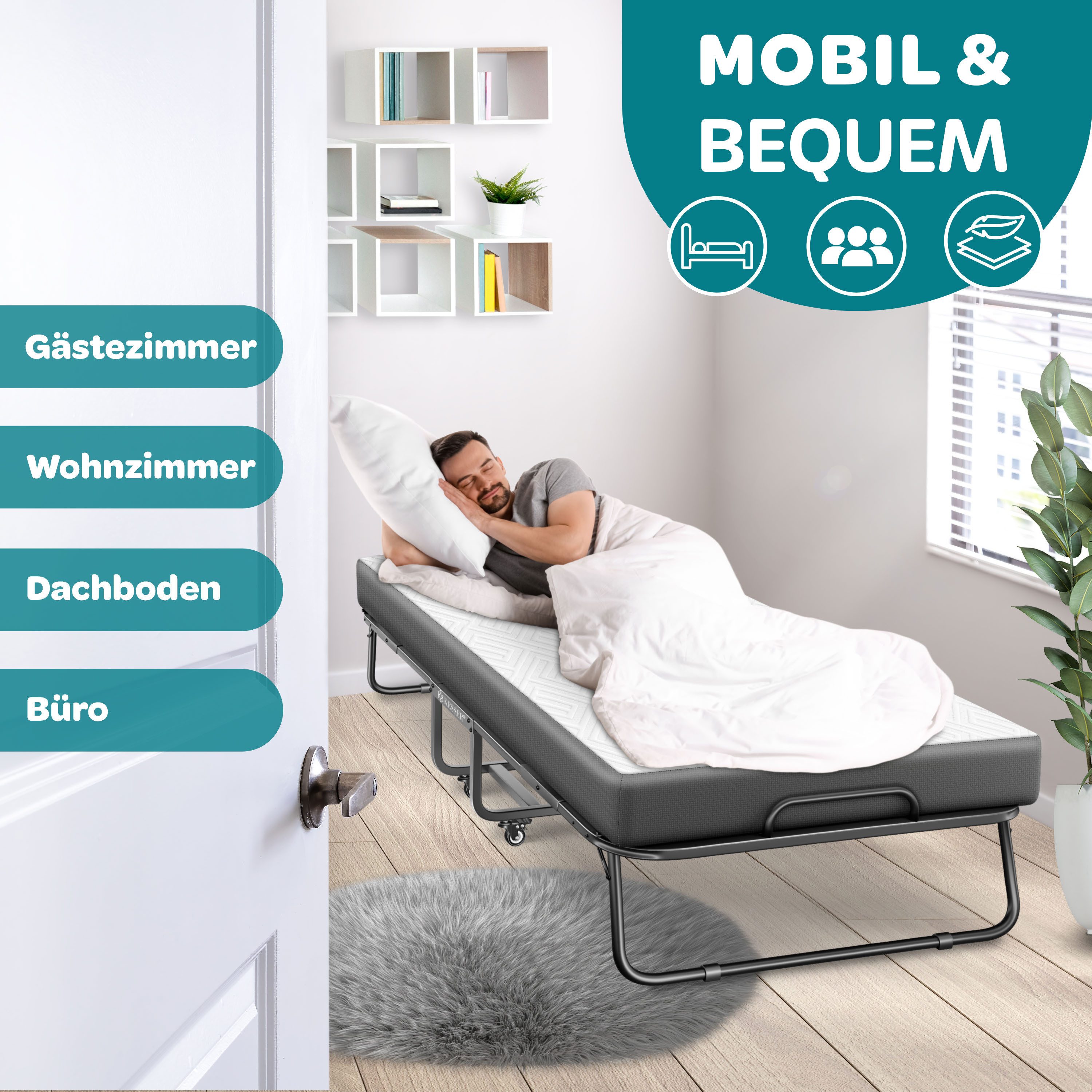 KESSER Gästebett 200x90cm Klappbett faltbares Reisebett günstig online kaufen