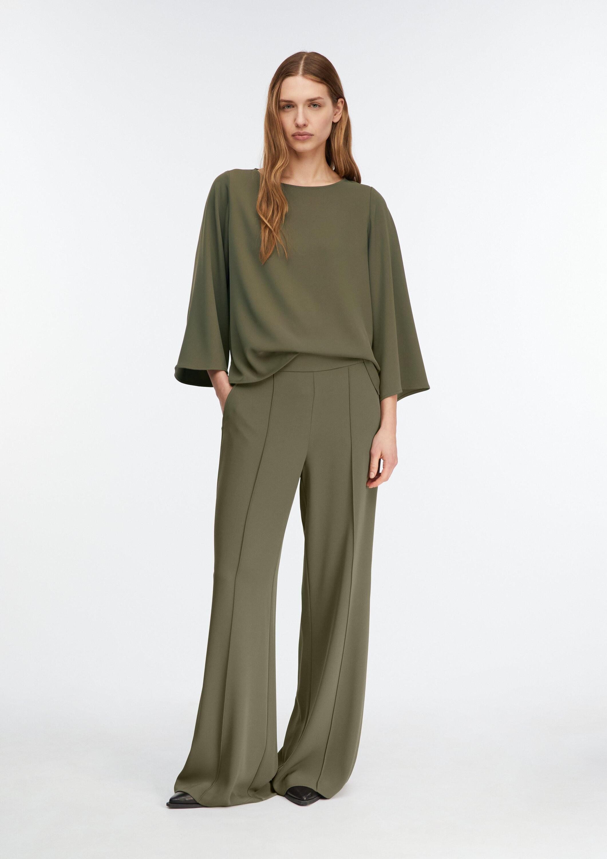 comma Kurzarmbluse Bluse Fließende Bluse mit weiten Ärmeln