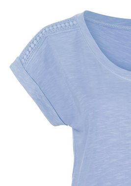 Vivance T-Shirt (Packung, 2er-Pack) mit Häkelspitze an der Schulter