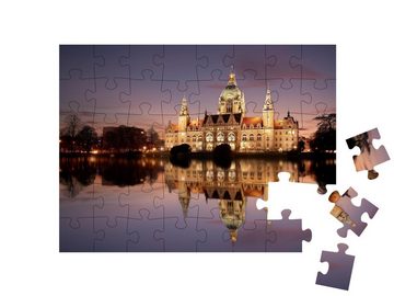 puzzleYOU Puzzle Rathaus Hannover bei Nacht, 48 Puzzleteile, puzzleYOU-Kollektionen Hannover, Deutsche Großstädte