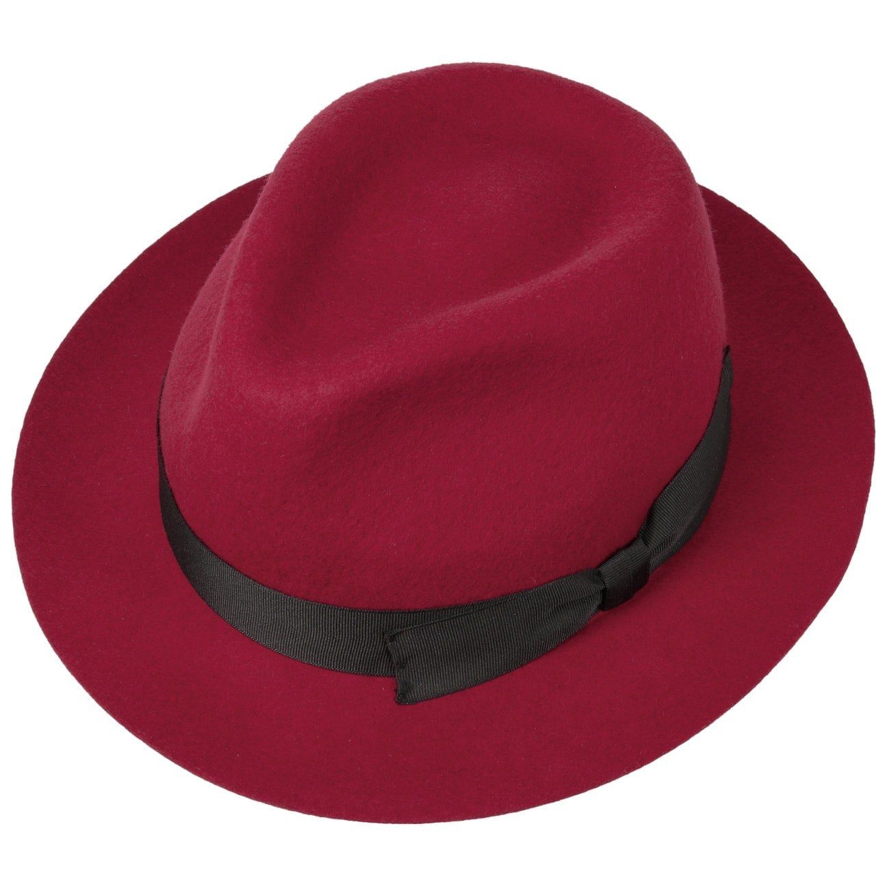 Lipodo (1-St) in Ripsband, Italy mit dunkelrot Filzhut Fedora Made