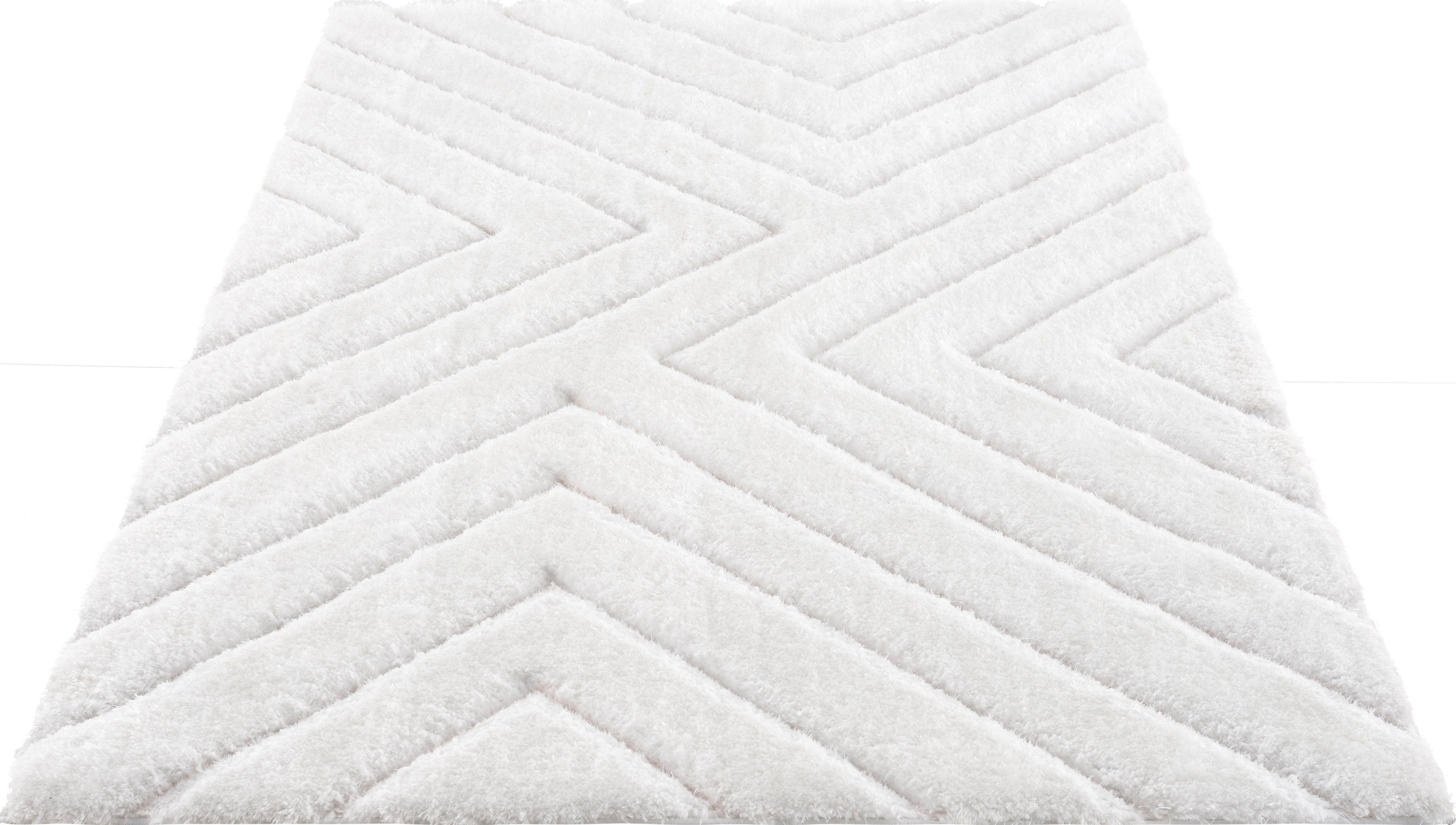 Hochflor-Teppich Fiori, andas, rechteckig, Höhe: 43 mm, Pastellfarben, mit handgearbeitetem Konturenschnitt, Teppich,Hochlor