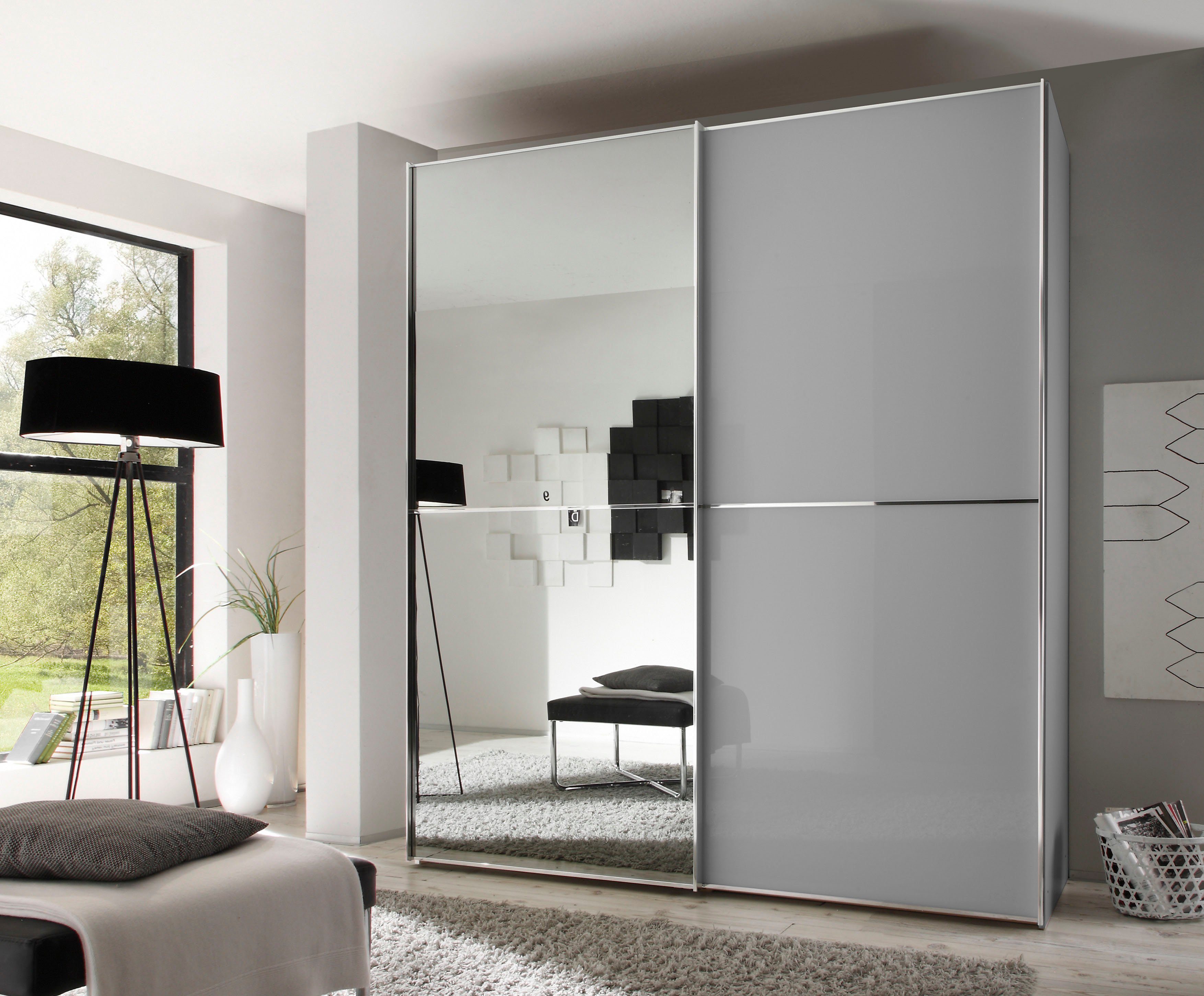 STAUD Schwebetürenschrank Sinfonie Plus, edles Design in hochwertiger Qualität, Made in Germany Glas und Spiegel-Frontkombination mit vier Ausstattungsvarianten