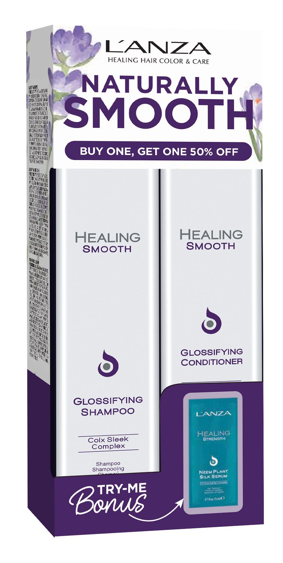 2-tlg., Shampoo + Smooth Glossifying Lanza Set, glättend Conditioner, Pack, Haarpflege-Set Healing DUO