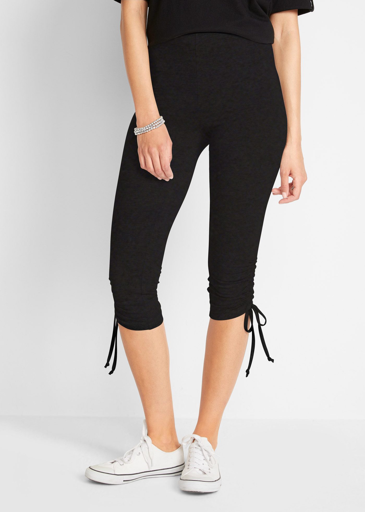 bonprix Caprileggings (Packung, 2-tlg) Skinny Fit, aus elastischem Material mit hohem Baumwollanteil