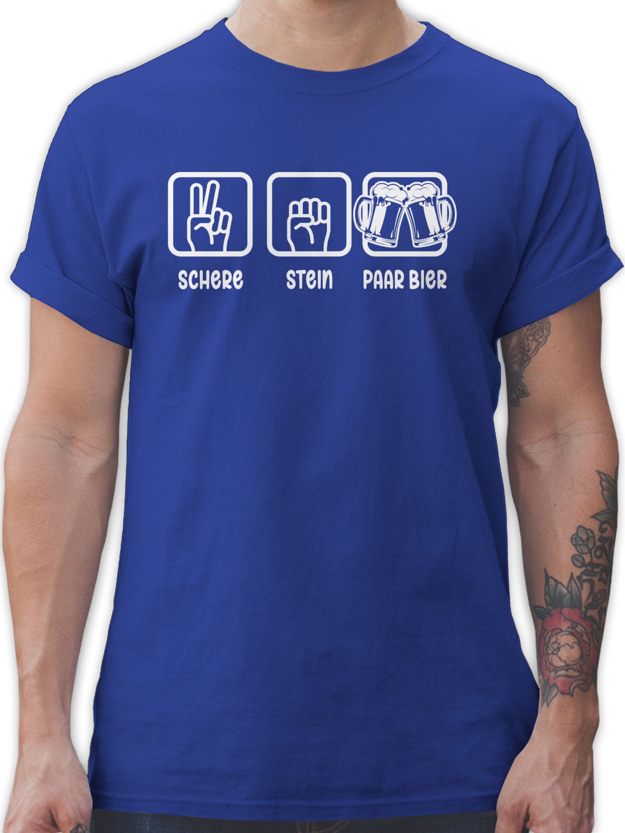 Shirtracer T-Shirt Schere Stein Paar Bier günstig online kaufen