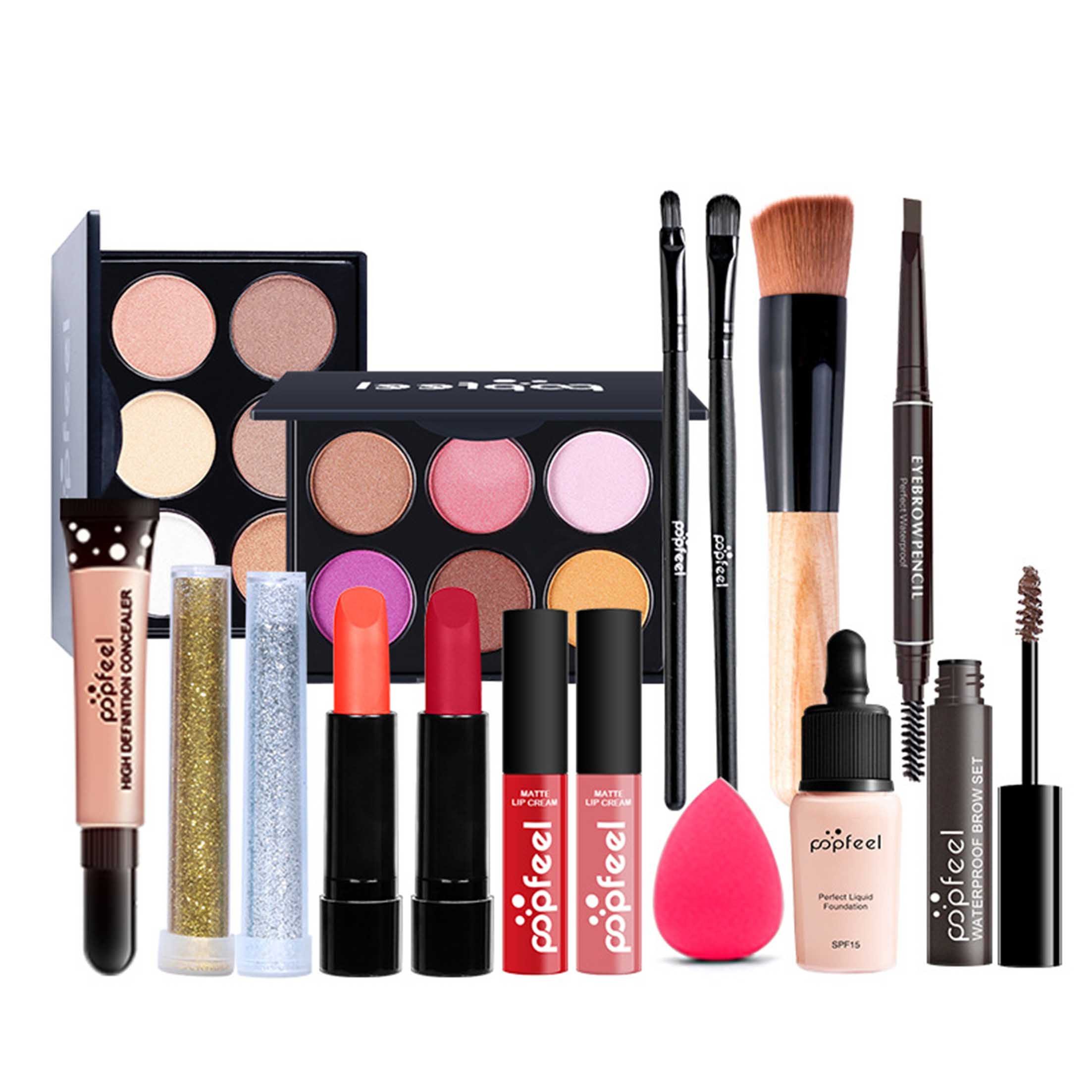 Make-up Set 16/19-teiliges Make-up Set, Schmink Geschenkset, Einsteiger Set