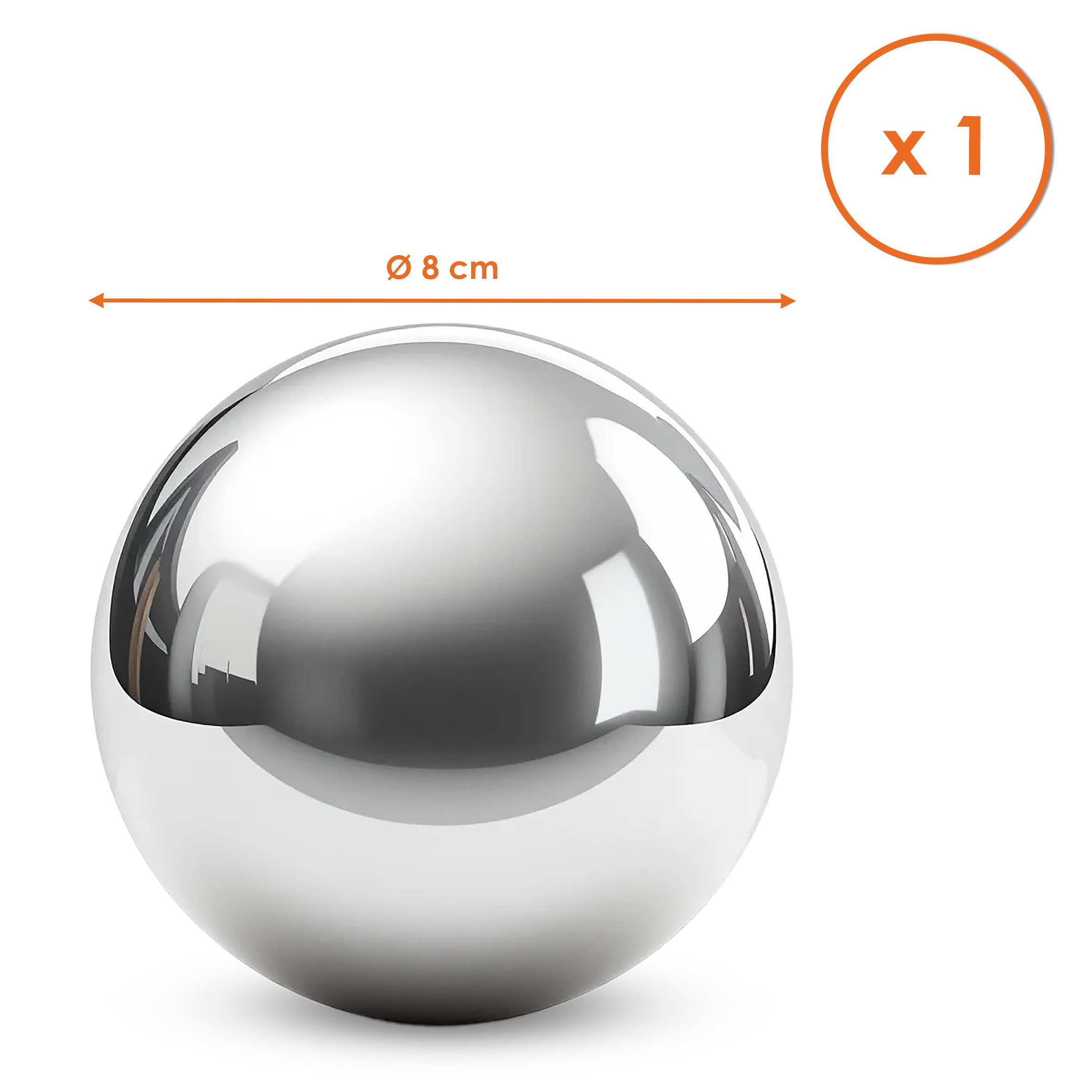 Spetebo Dekokugel Edelstahl silber glänzend für Zierbrunnen 8 / 6 / 4 cm (Set, 7 St., 1), im Wasser reflektieren die schwimmenden Kugeln – Bild 4 von 5