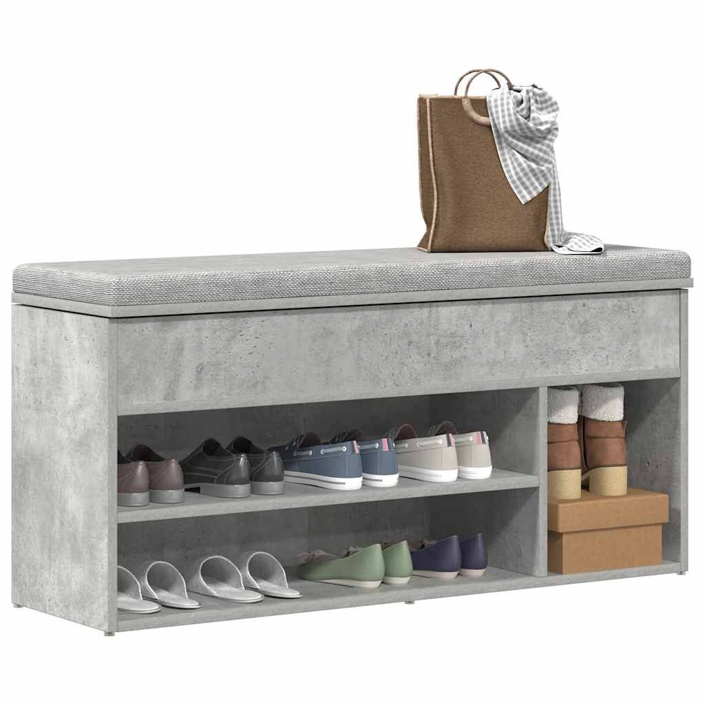 vidaXL Schuhregal Schuhbank Betongrau 102x30,5x45 cm günstig online kaufen