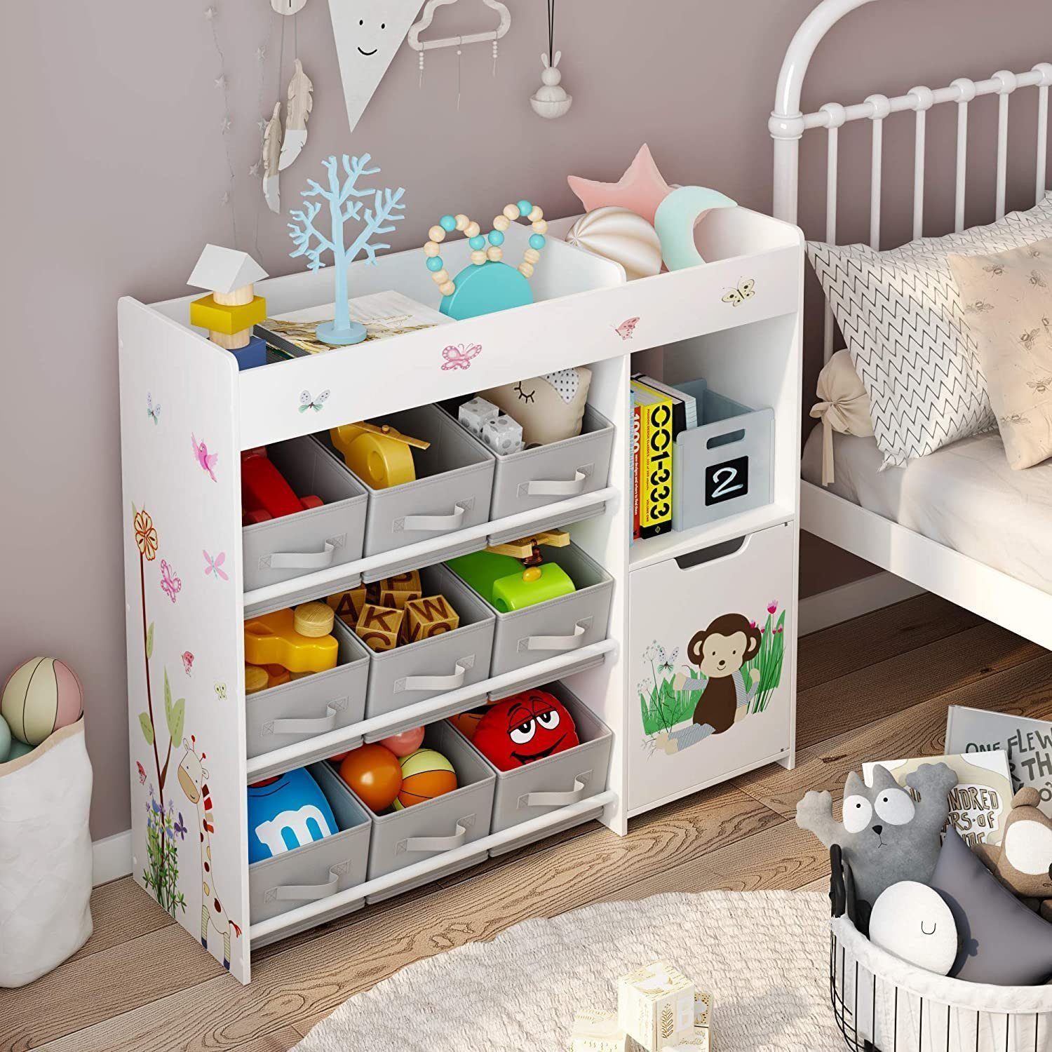 HOMECHO Spielzeugtruhe, Kinderregal mit 9 Stoffschubladen, günstig online kaufen