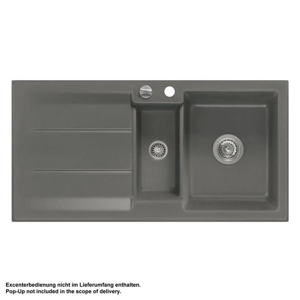 Systemceram Küchenspüle KeraDomo GENEA 100 Handbedienung Lava, 100/510 cm
