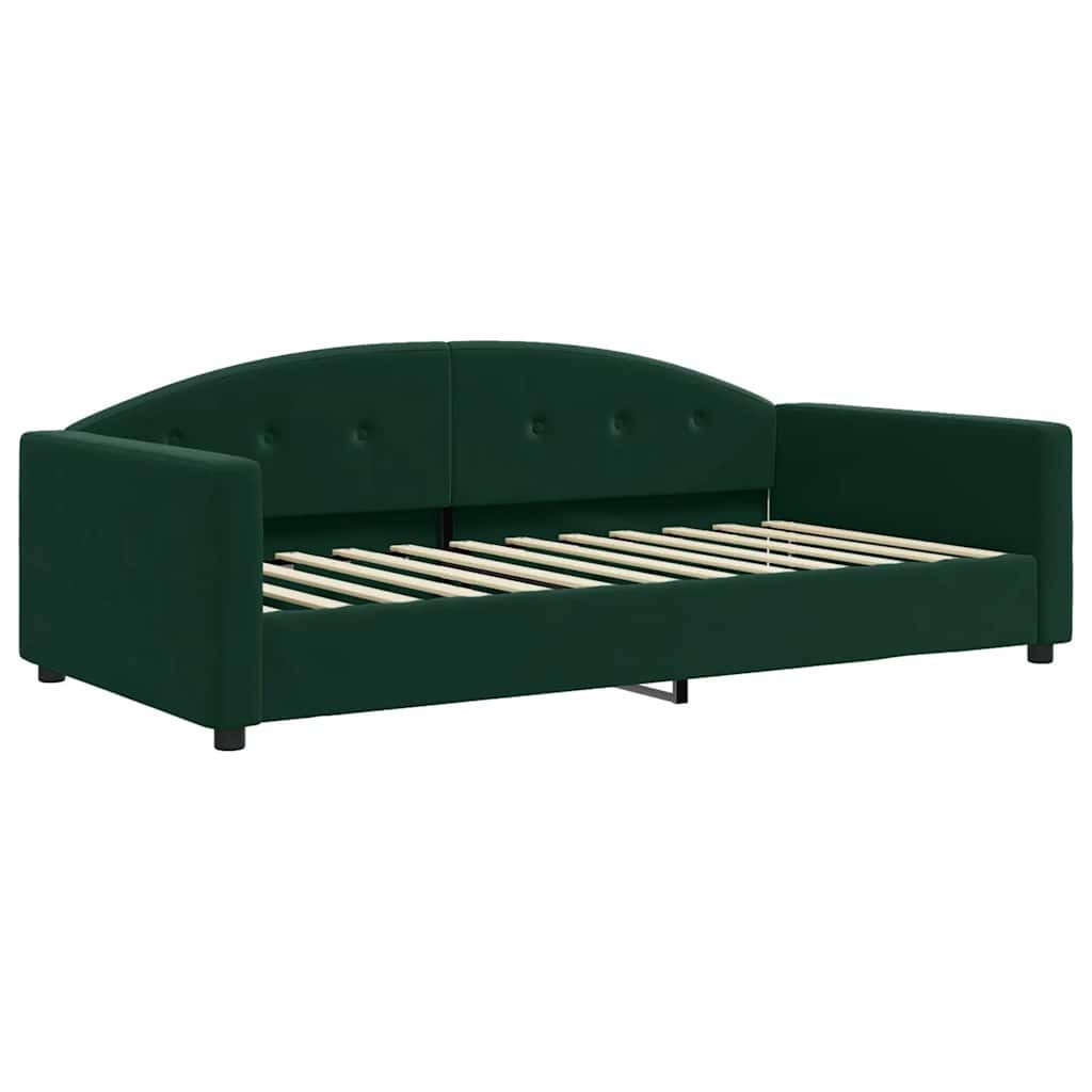 vidaXL Bett Tagesbett Dunkelgrün 100x200 cm Samt