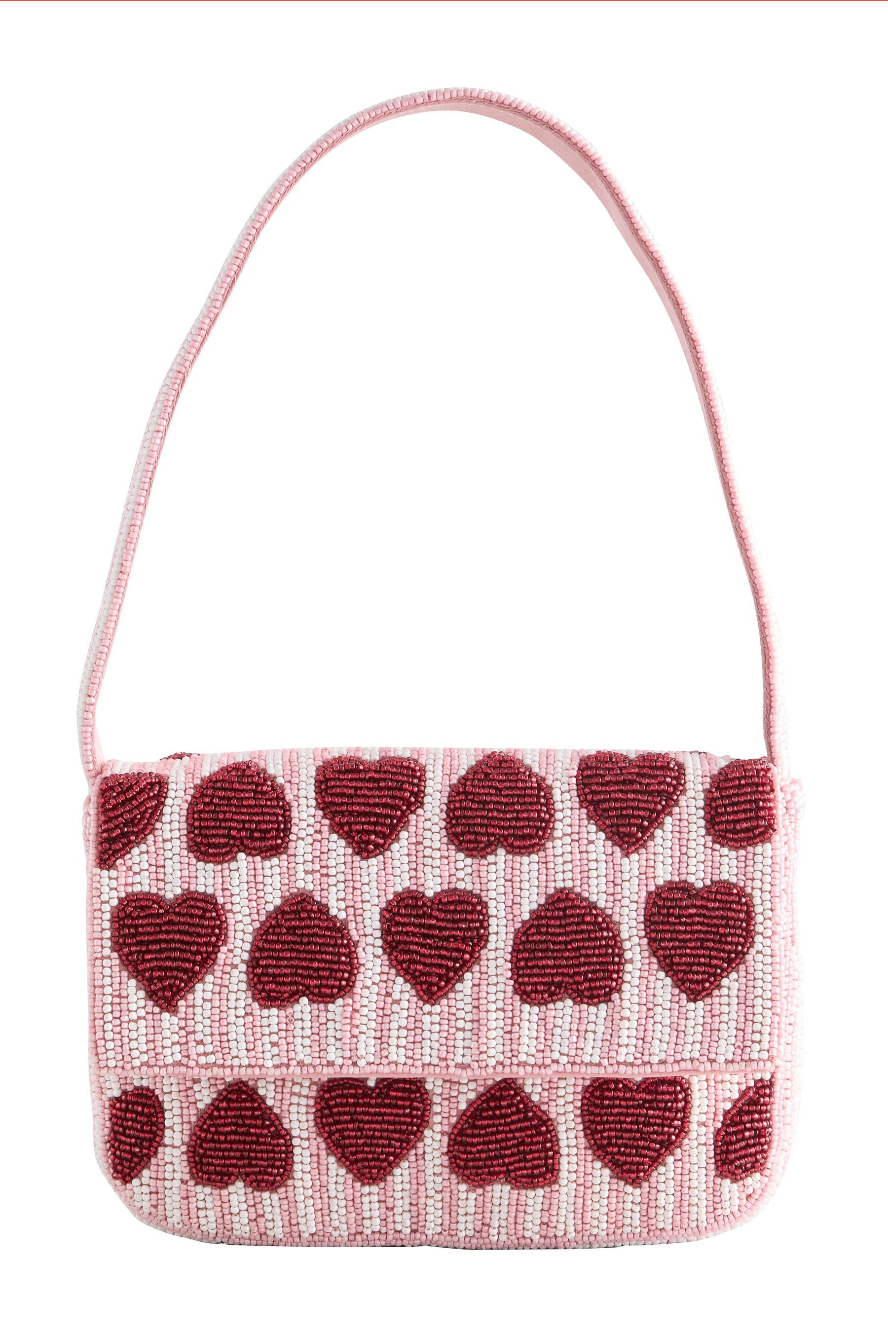 Next Schultertasche Schultertasche mit Perlen und Herz (1-tlg)