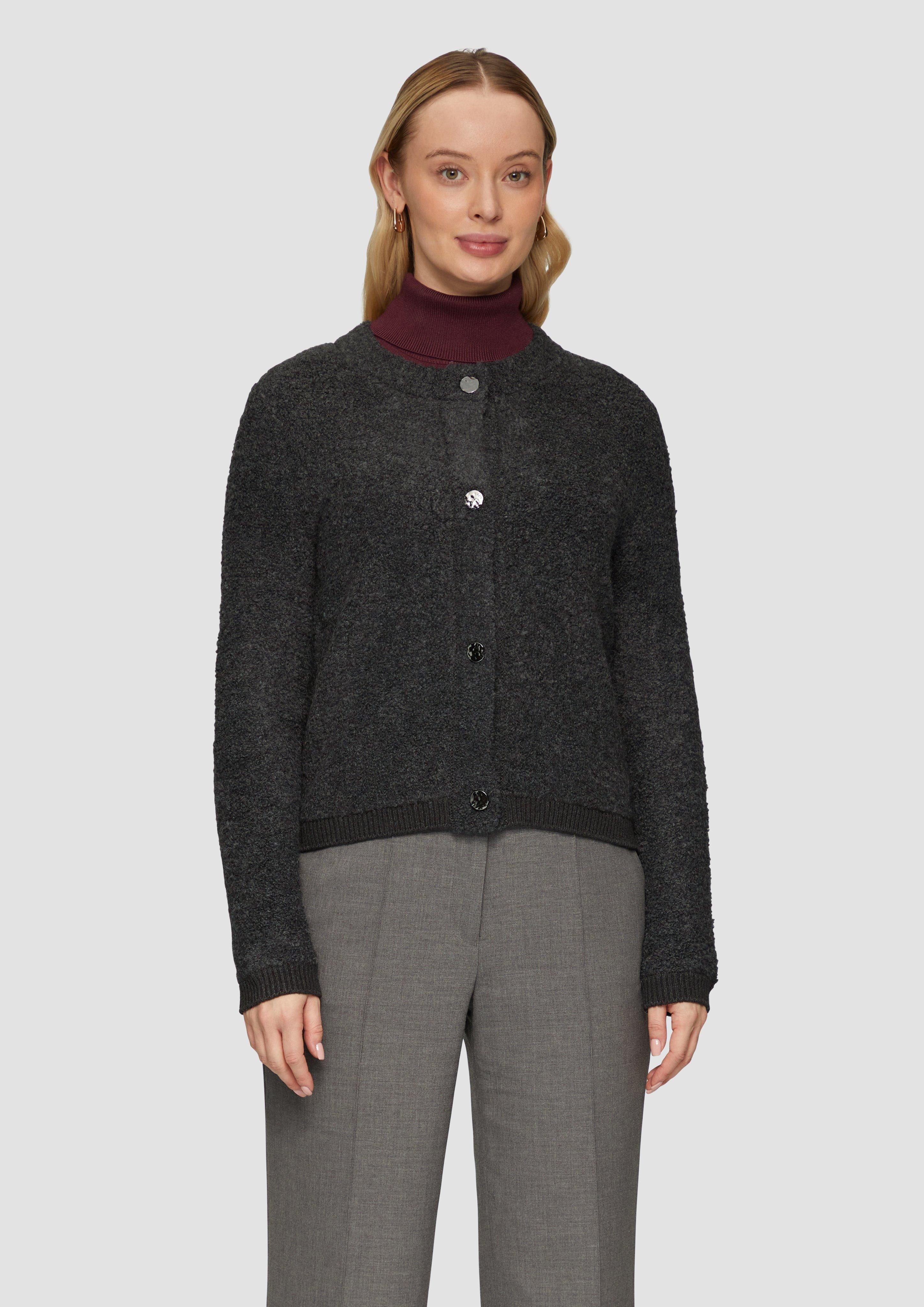 Strickjacke Strickjacke aus Bouclé im Wollmix