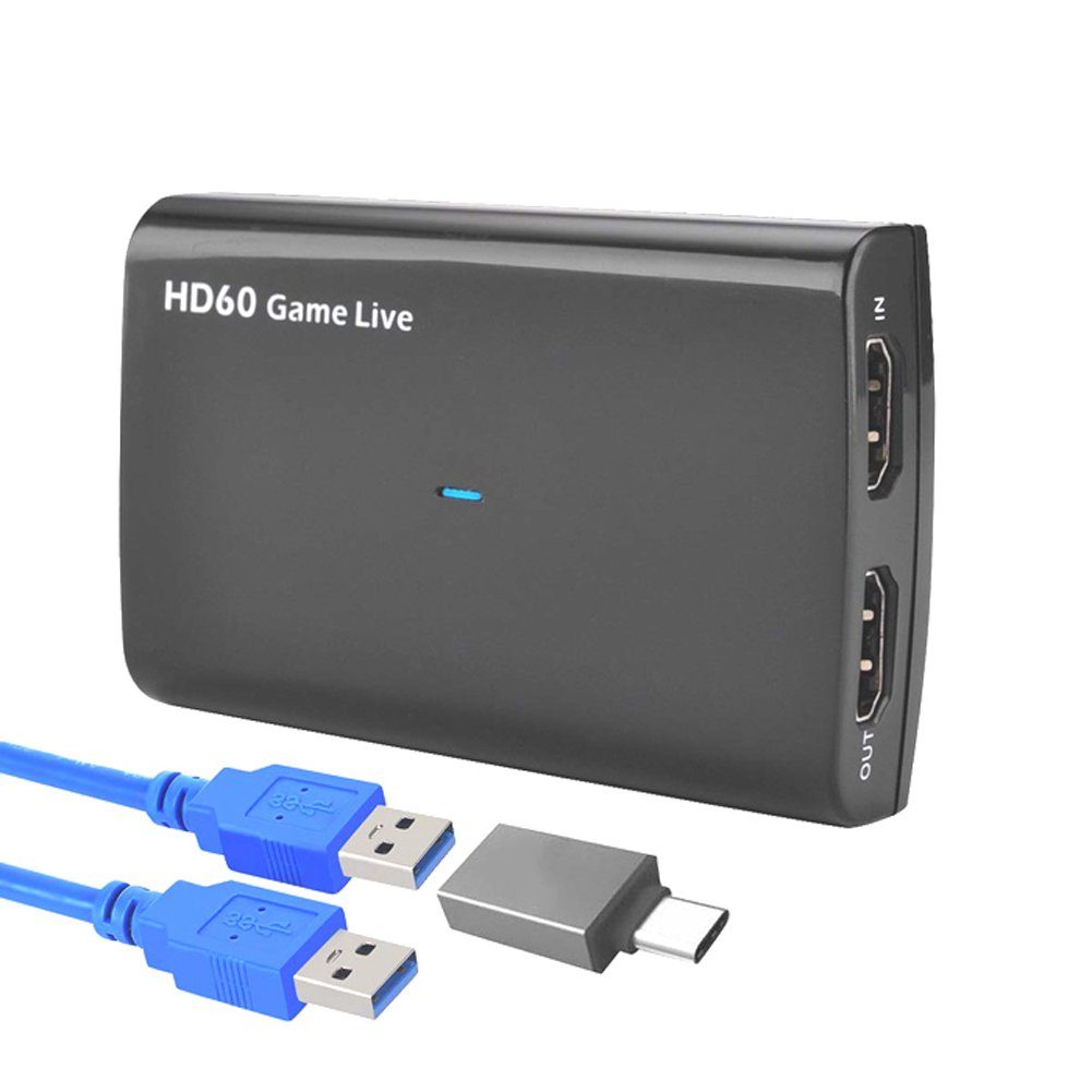 Bolwins I13D USB 3.0 HDMI Video Game Capture Recorder Videoaufnahme Rekorder Netzwerk-Videorecorder (1080p Full-HD-Aufnahme, HDMI-Pass-Through)