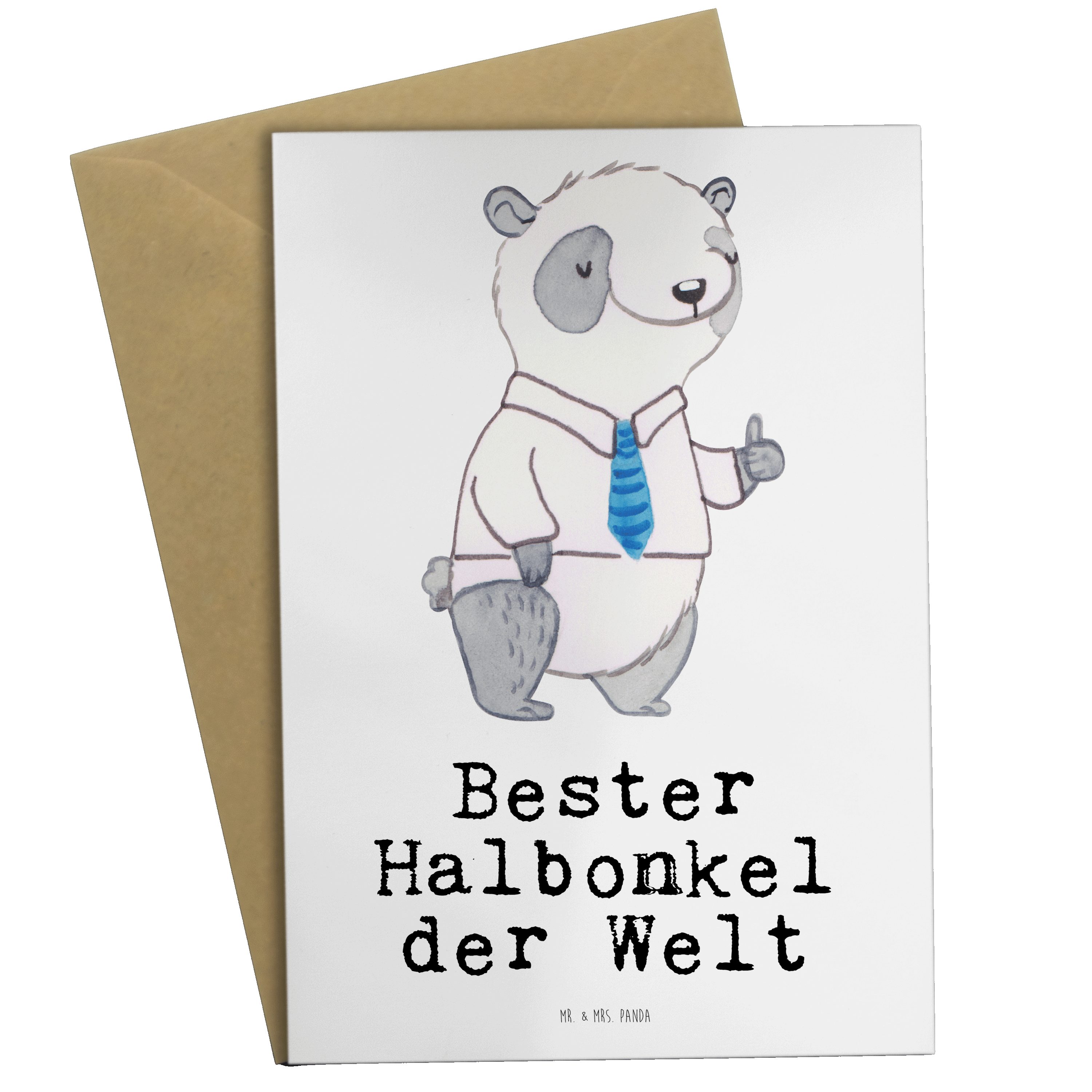 Mr. & Mrs. Grußkarte Geschenk, Weiß Bedanken, Klappkar - Halbonkel Panda Panda Welt der Bester 