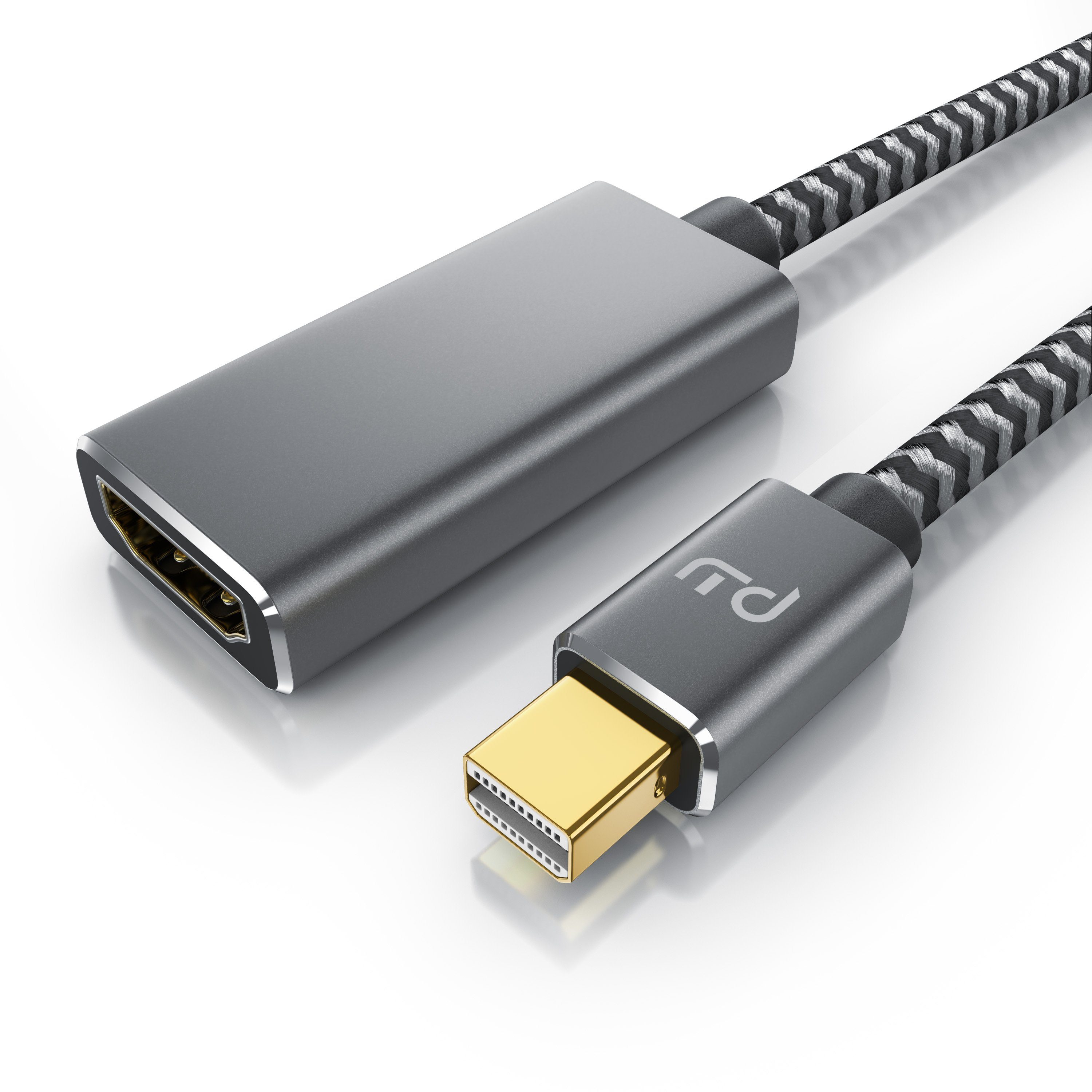 Primewire Audio- & Video-Kabel, Mini DisplayPort, HDMI Typ A (15 cm), 4K mDP zu Hdmi 2.0 Adapter / Kabel, 4K@60Hz,Thunderbolt 1 - 2 - 0,15m