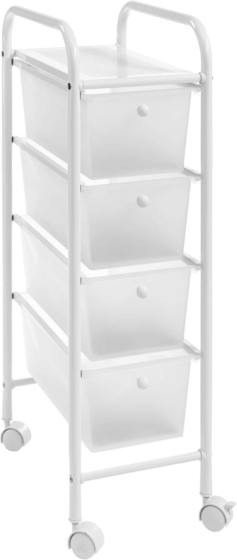 Rollcontainer Friseurwagen Kosmetik Badregal Salonwagen mit 5 Schubladen und Rollen (Rot
