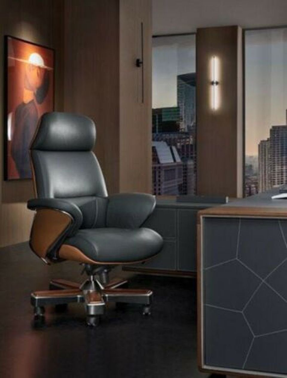 Büro Einrichtung Ecktisch Sessel Design Eckschreibtisch, Schreibtisch JVmoebel Tisch