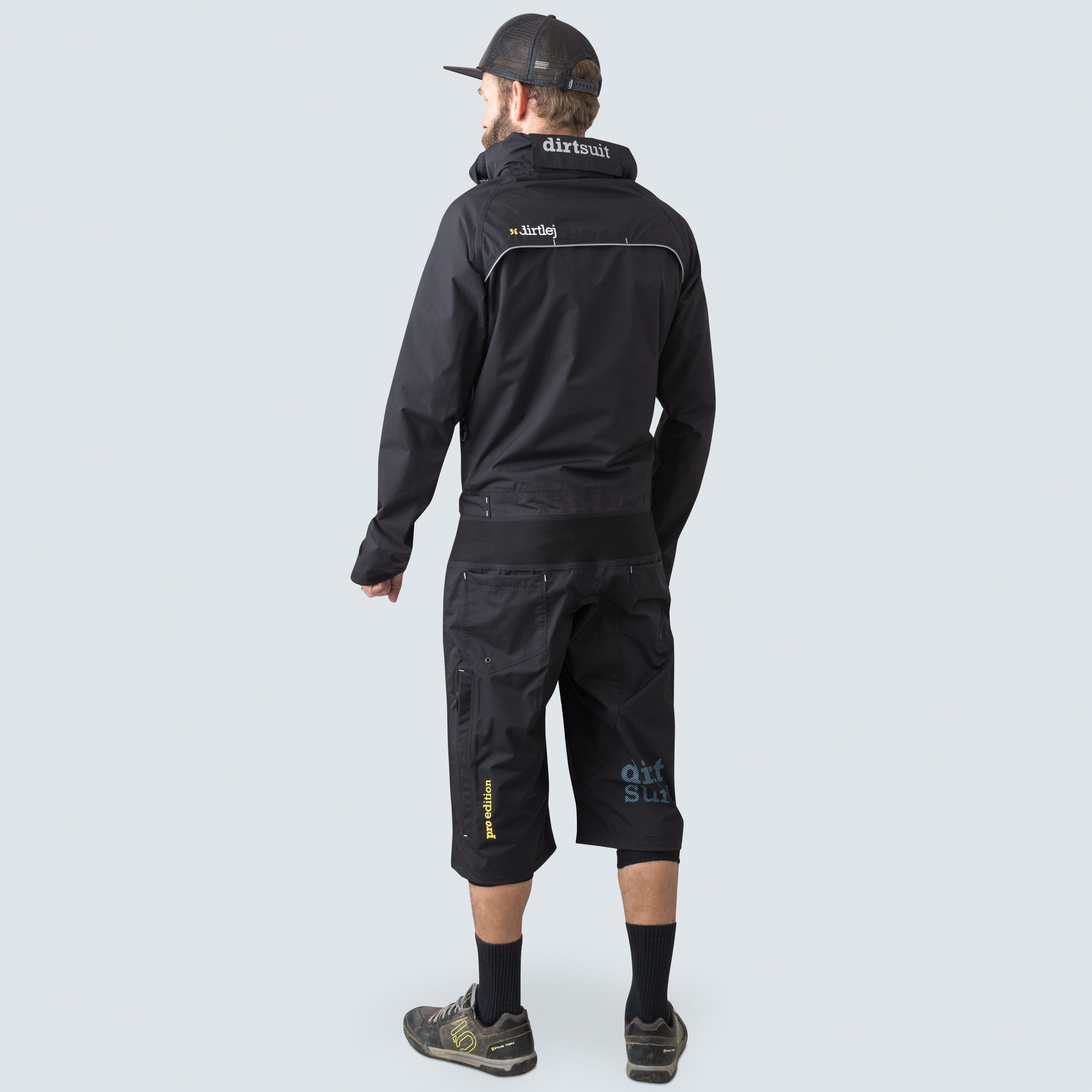 Dirtlej Regenoverall dirtsuit pro edition black/yellow kurze Hose