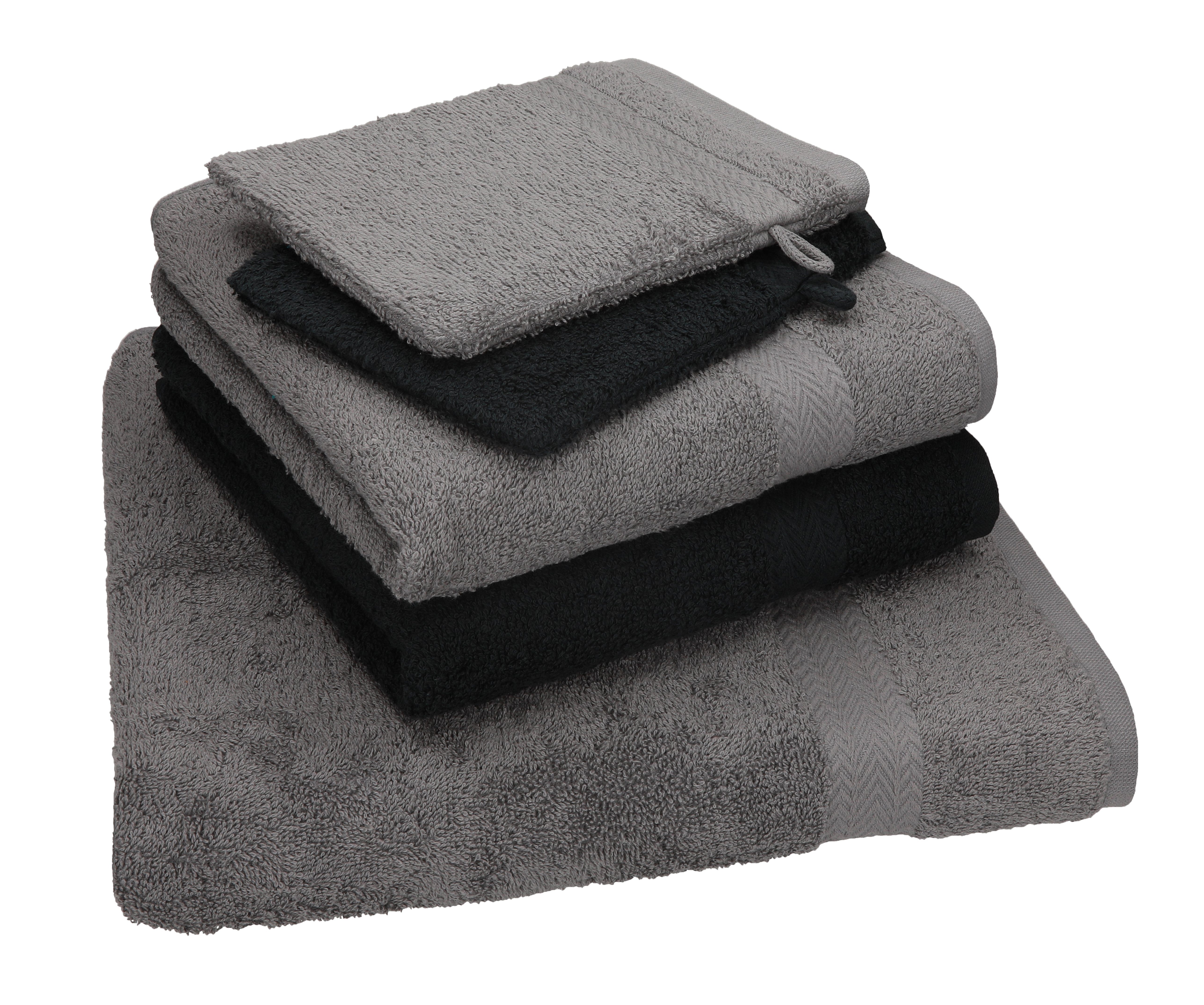 2 Handtuch Single Handtuch Waschhandschuhe, Baumwolle Set Duschtuch Pack (5-tlg) schwarz 100% 2 Baumwolle, 1 Set 5 TLG. Betz Handtücher