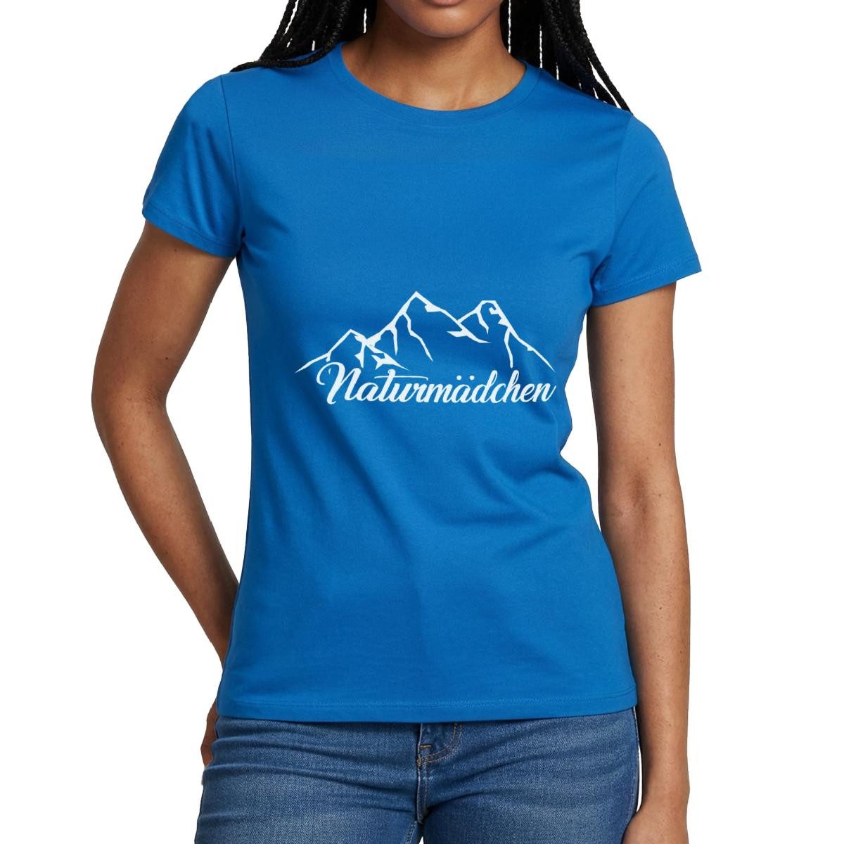 Spreadshirt T-Shirt Naturmädchen, Berglandschaft Wandern Frauen T-Shirt (1-tlg) Slim Fit, fällt klein aus