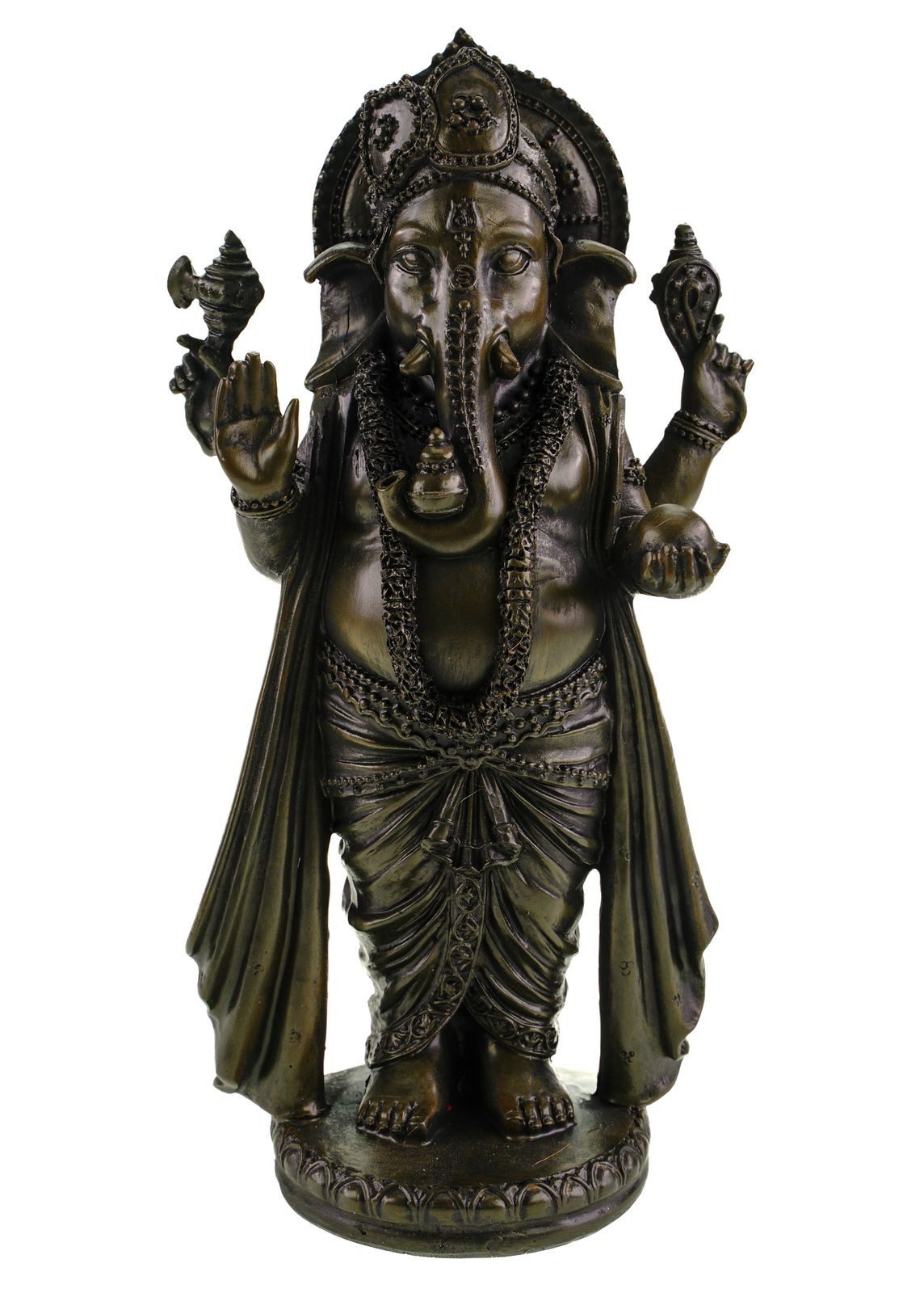 Kremers Schatzkiste Dekofigur Elegante Ganesha Dekofigur 23cm Weisheit Glück u Erfolg Statue Buddha