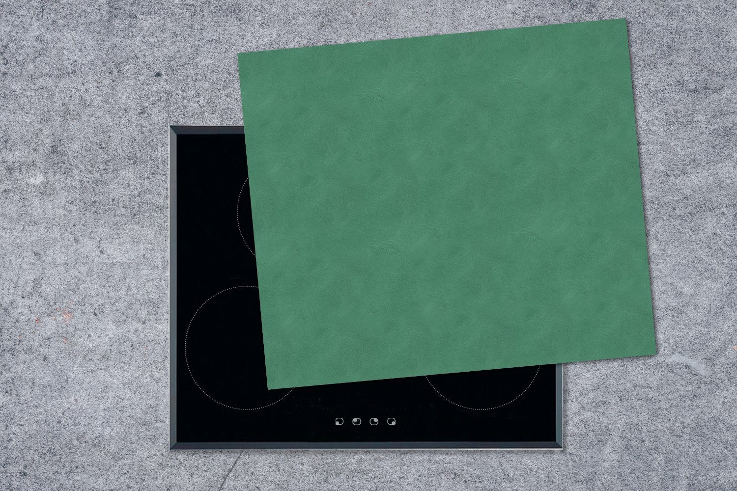 MuchoWow Herdblende-/Abdeckplatte Induktionsschutz - Leder Grün nutzbar, Arbeitsfläche Vinyl, Tiere, - (1 60x52 cm, - Mobile tlg), Ceranfeldabdeckung