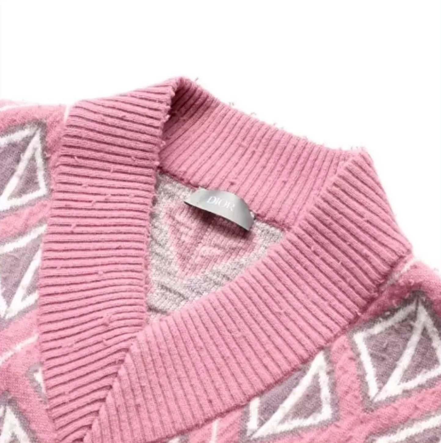 Dior Strickpullover CD Diamond Handgestrickt Vintage Pullover Handgefertigter Vintage-Look, Unisex